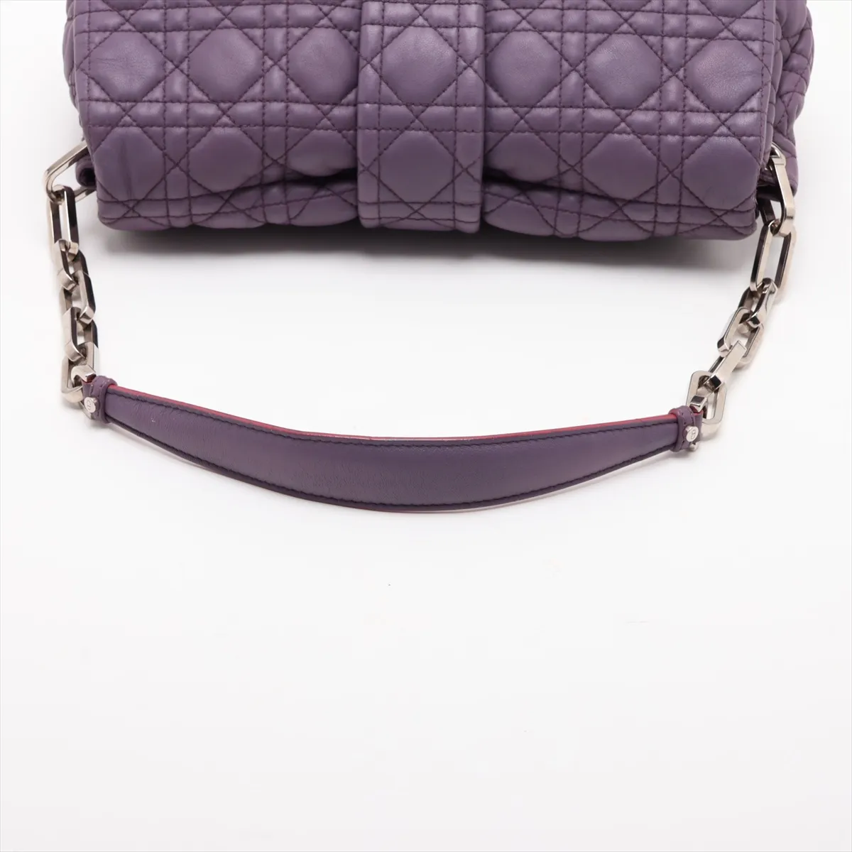 Cannage New Rock Leather Chain Shoulder Bag, Purple — view 5