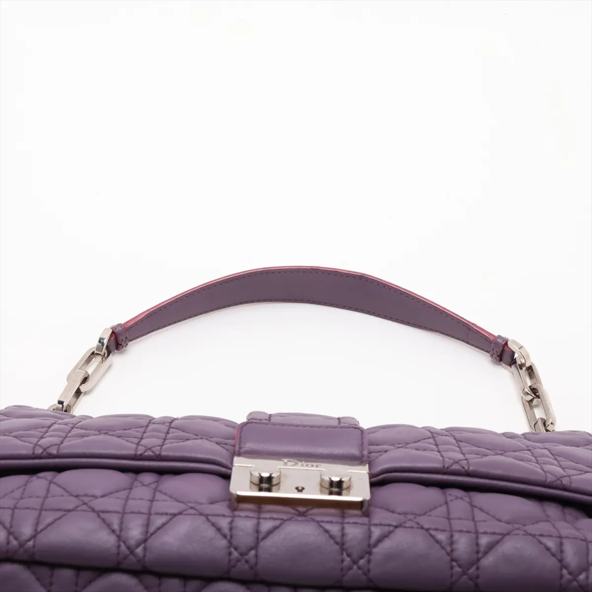 Cannage New Rock Leather Chain Shoulder Bag, Purple — view 6