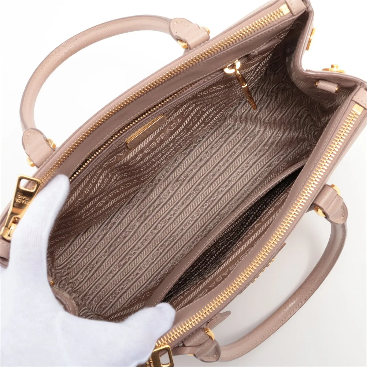 Saffiano Leather 2WAY Handbag Pink — view 8
