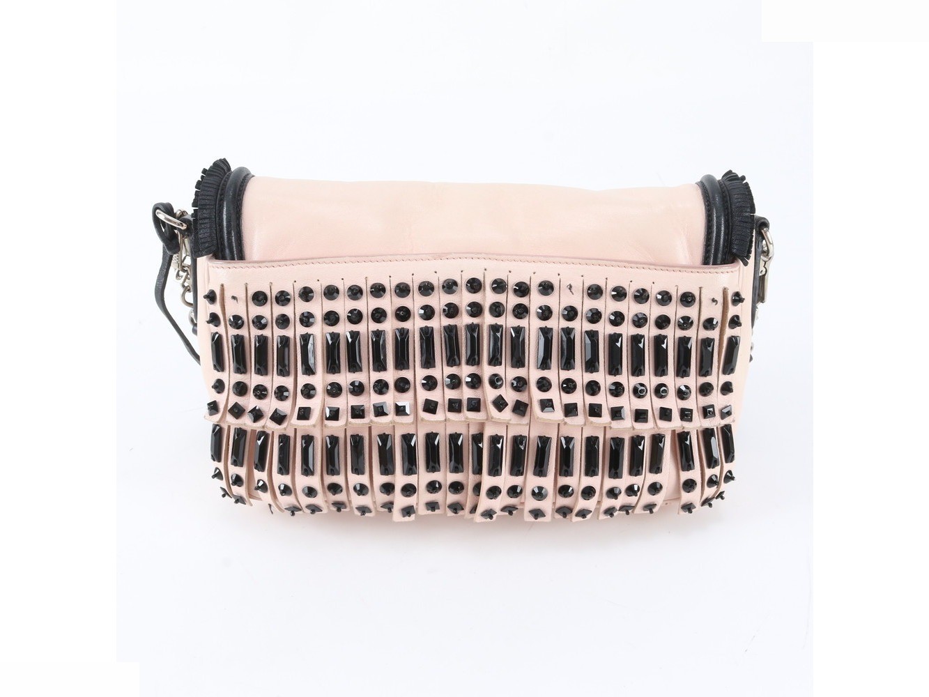 Beaded embroidered leather shoulder bag, crossbody bag. — view 3