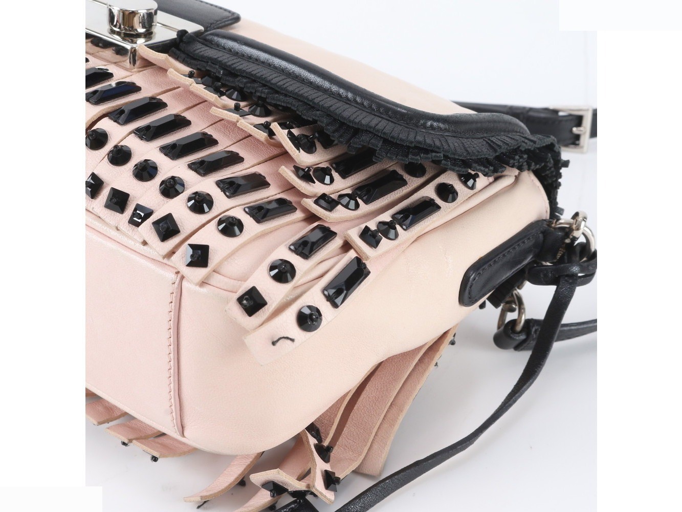 Beaded embroidered leather shoulder bag, crossbody bag. — view 4