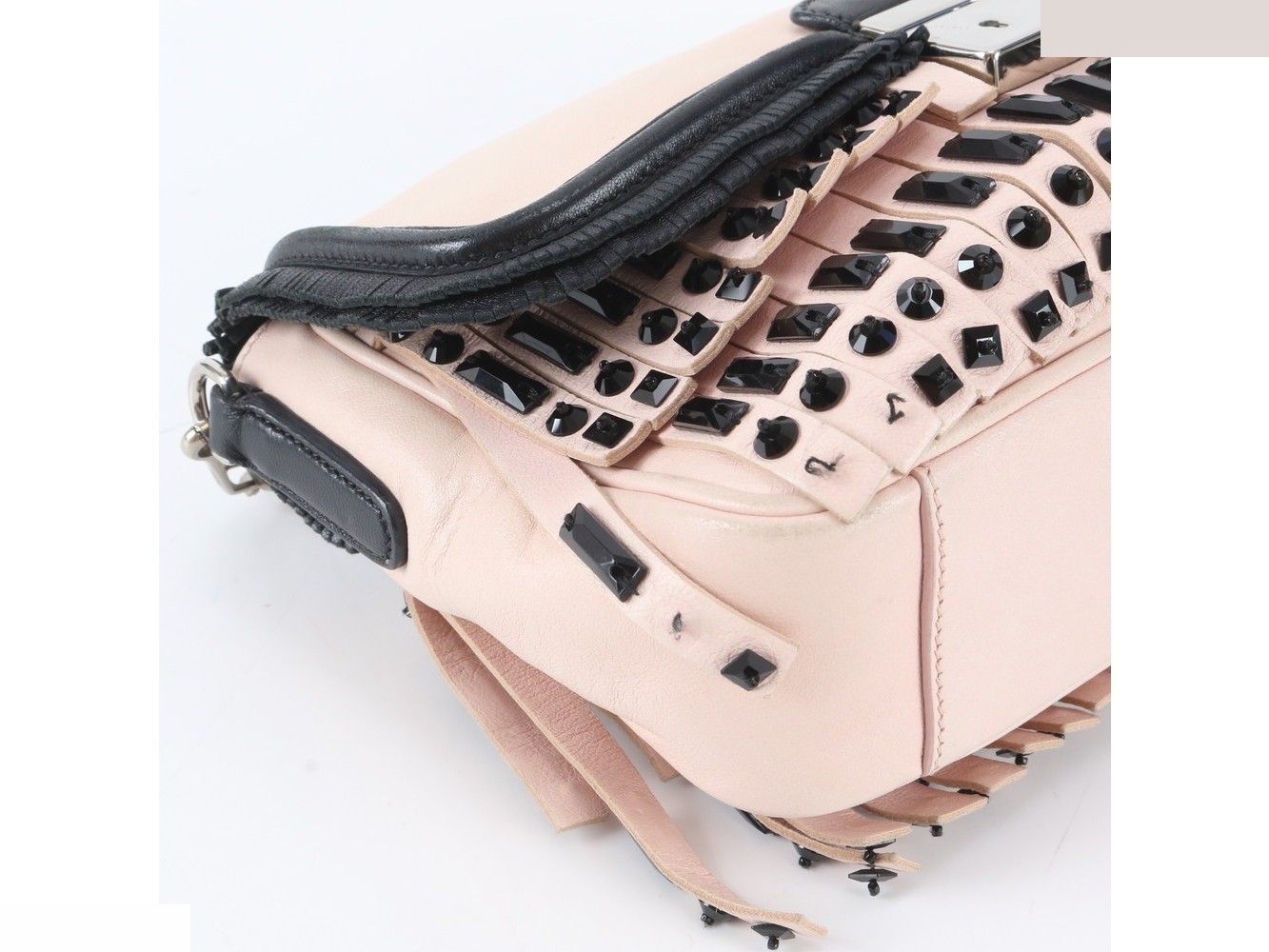 Beaded embroidered leather shoulder bag, crossbody bag. — view 6