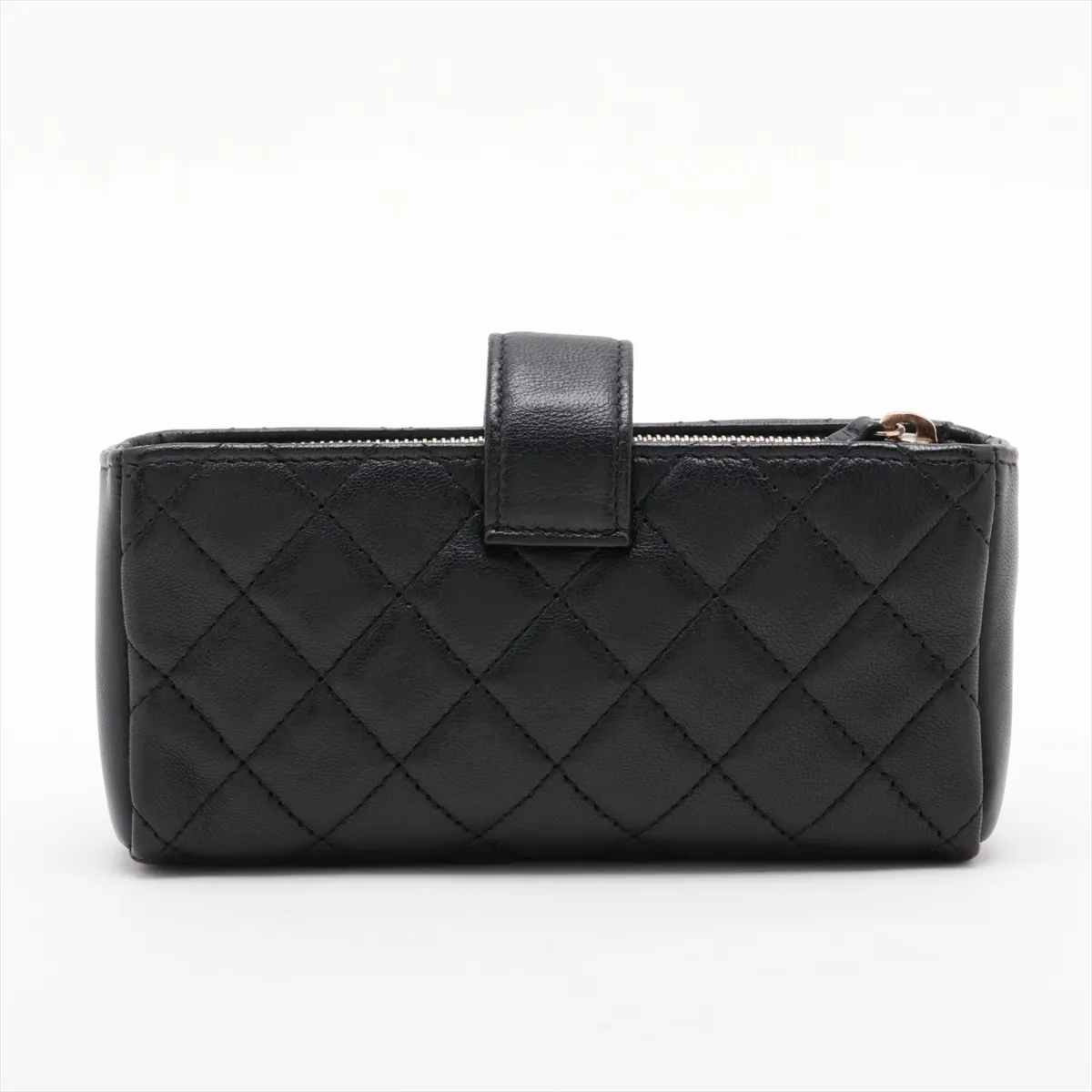 Matelassé Lambskin Chain Shoulder Bag, Black with Gold Hardware, 19067375, Serial Number 19 — view 2