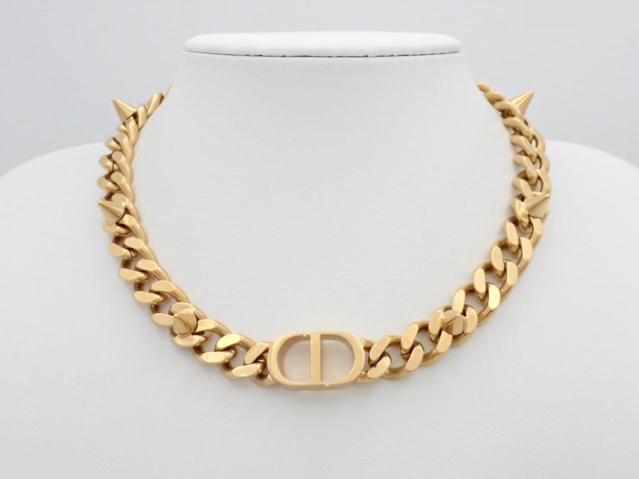 Choker/Necklace, CD Logo, Spike Design, Gold, Approx. 40cm in Length — view 3