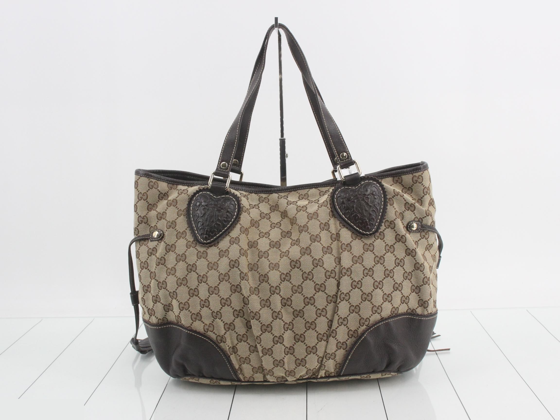 211954 GG Canvas Crest Tote Bag with Tassel - Canvas — view 2