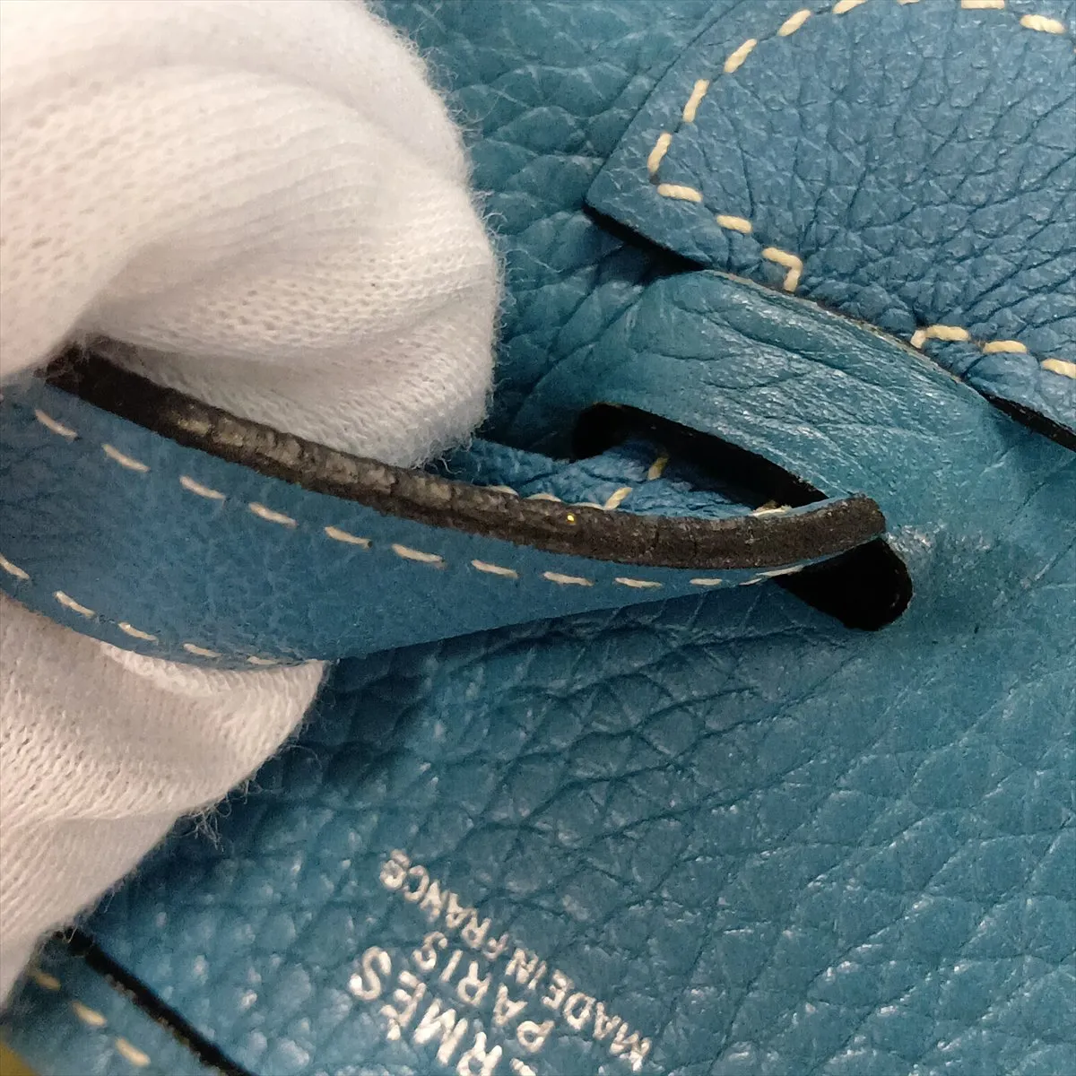 Evelyne 1 29 PM Taurillon Clemence Blue Jean Silver Hardware H:2004 — view 11
