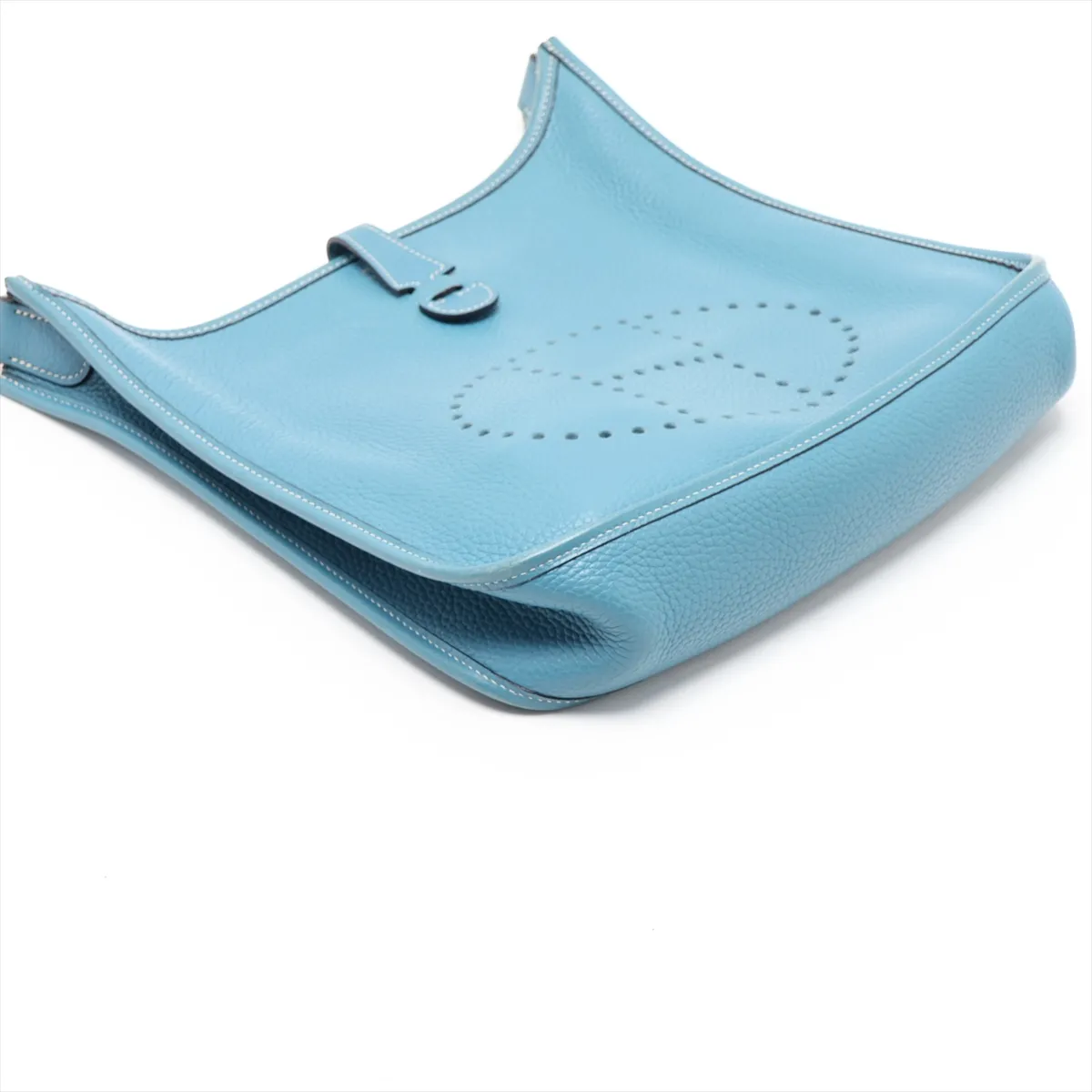 Evelyne 1 29 PM Taurillon Clemence Blue Jean Silver Hardware H:2004 — view 4