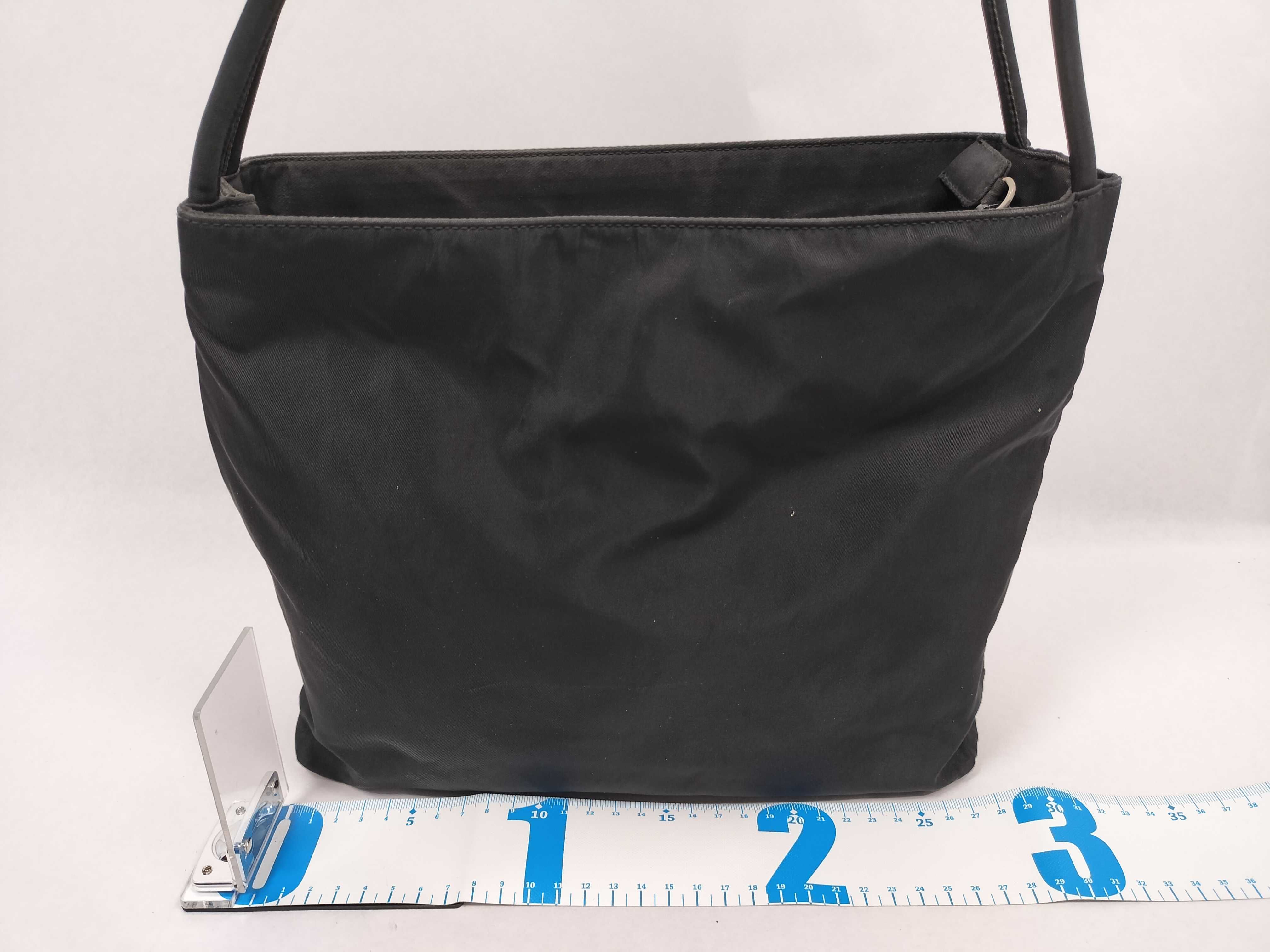 Nylon Triangle Logo Black Nylon Handbag — view 2