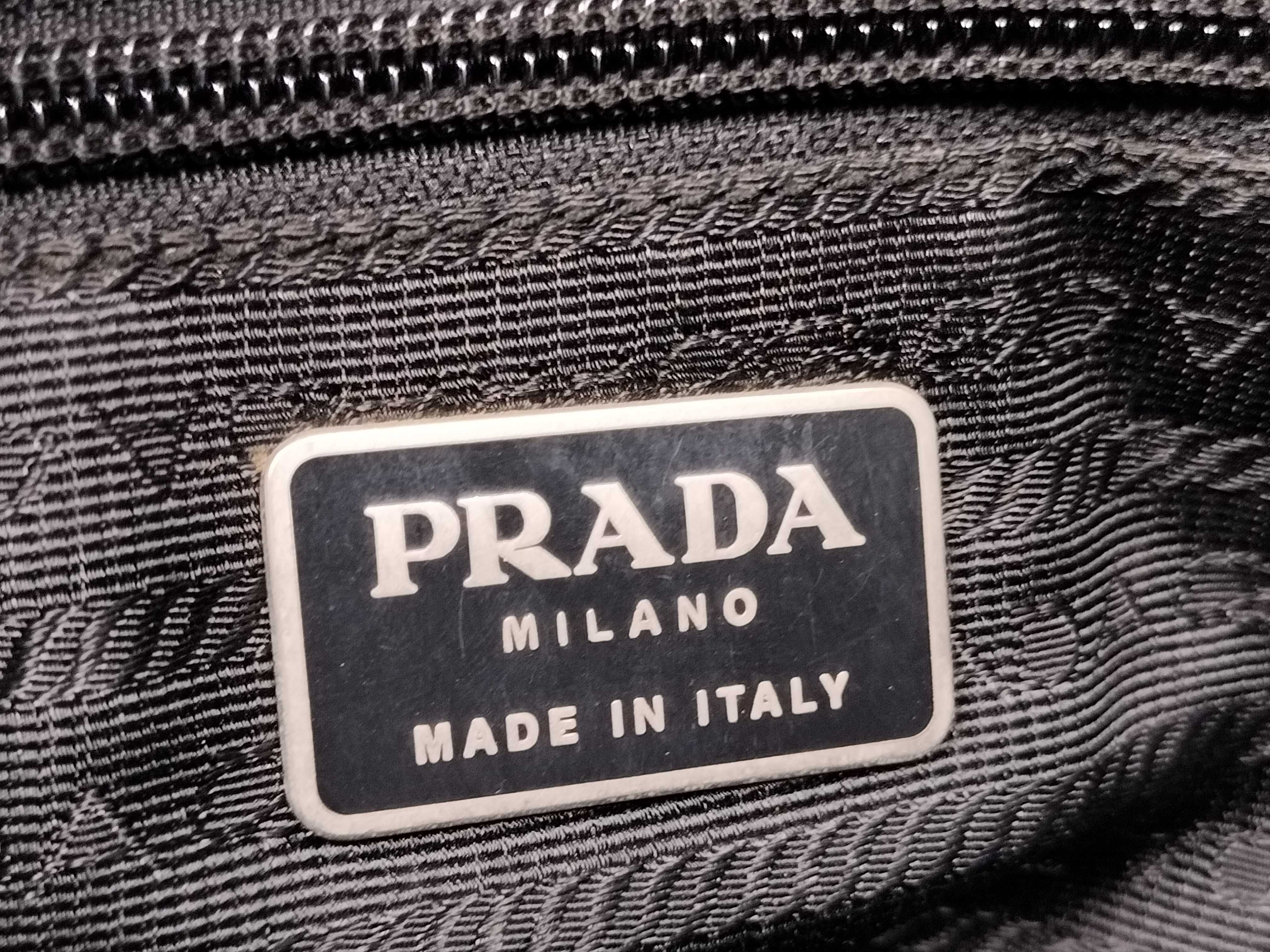 Nylon Triangle Logo Black Nylon Handbag — view 11