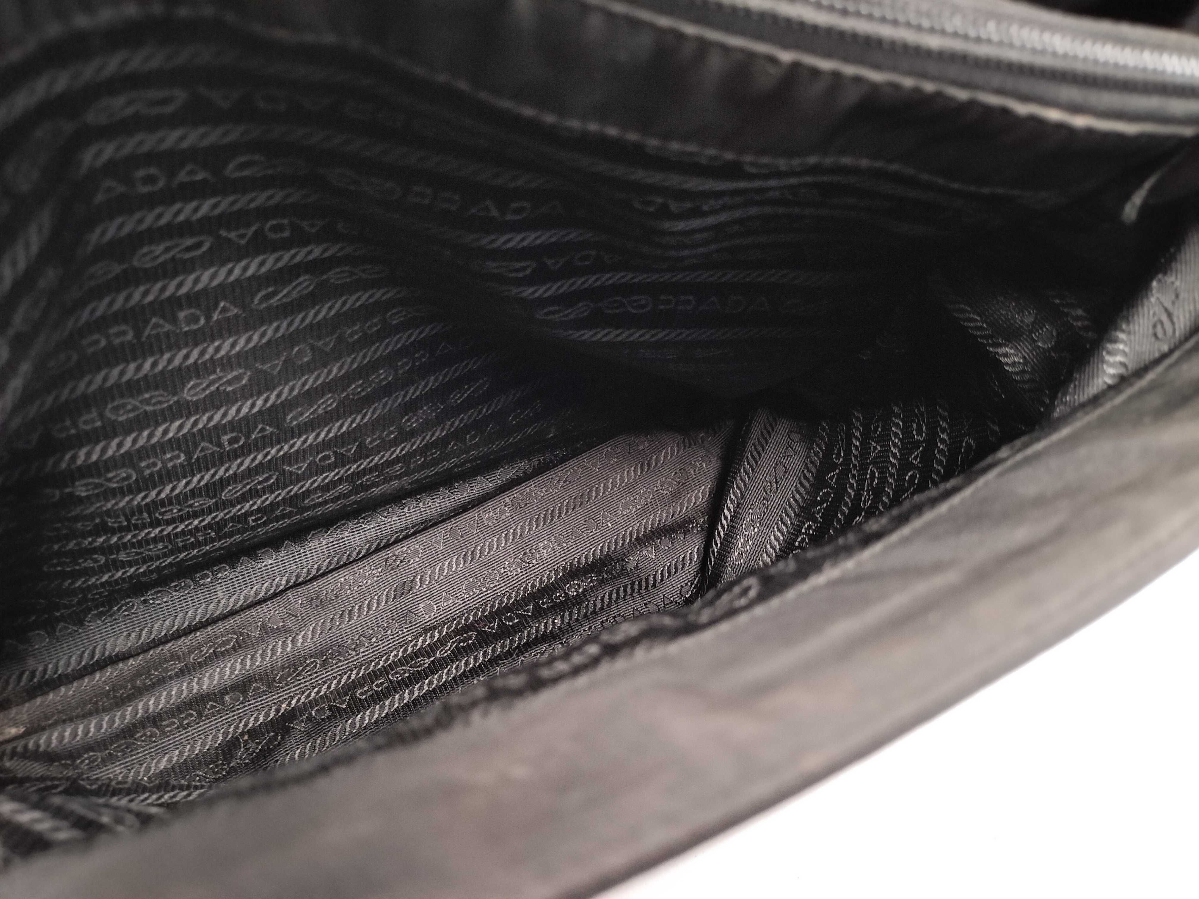 Nylon Triangle Logo Black Nylon Handbag — view 13