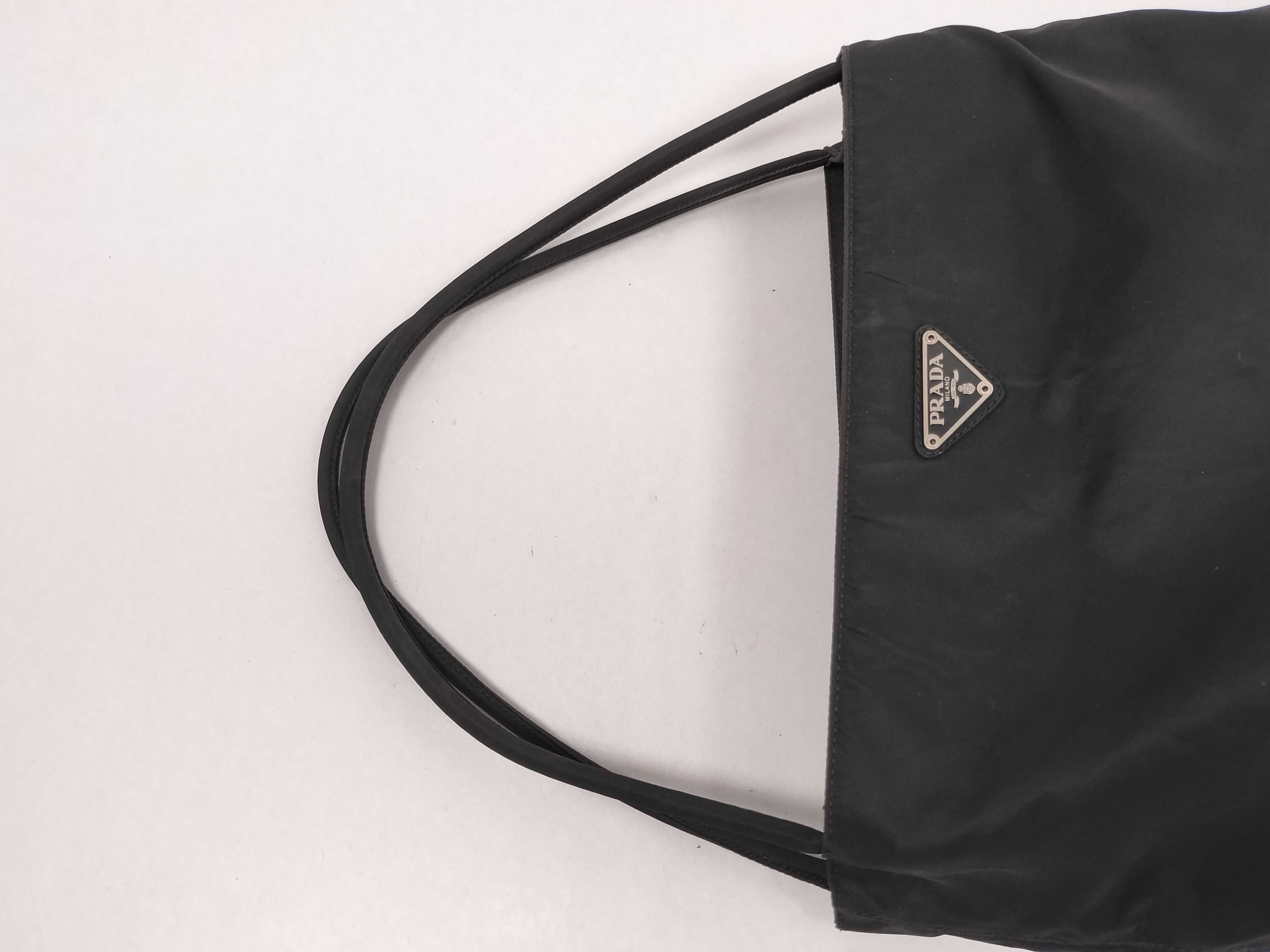 Nylon Triangle Logo Black Nylon Handbag — view 3