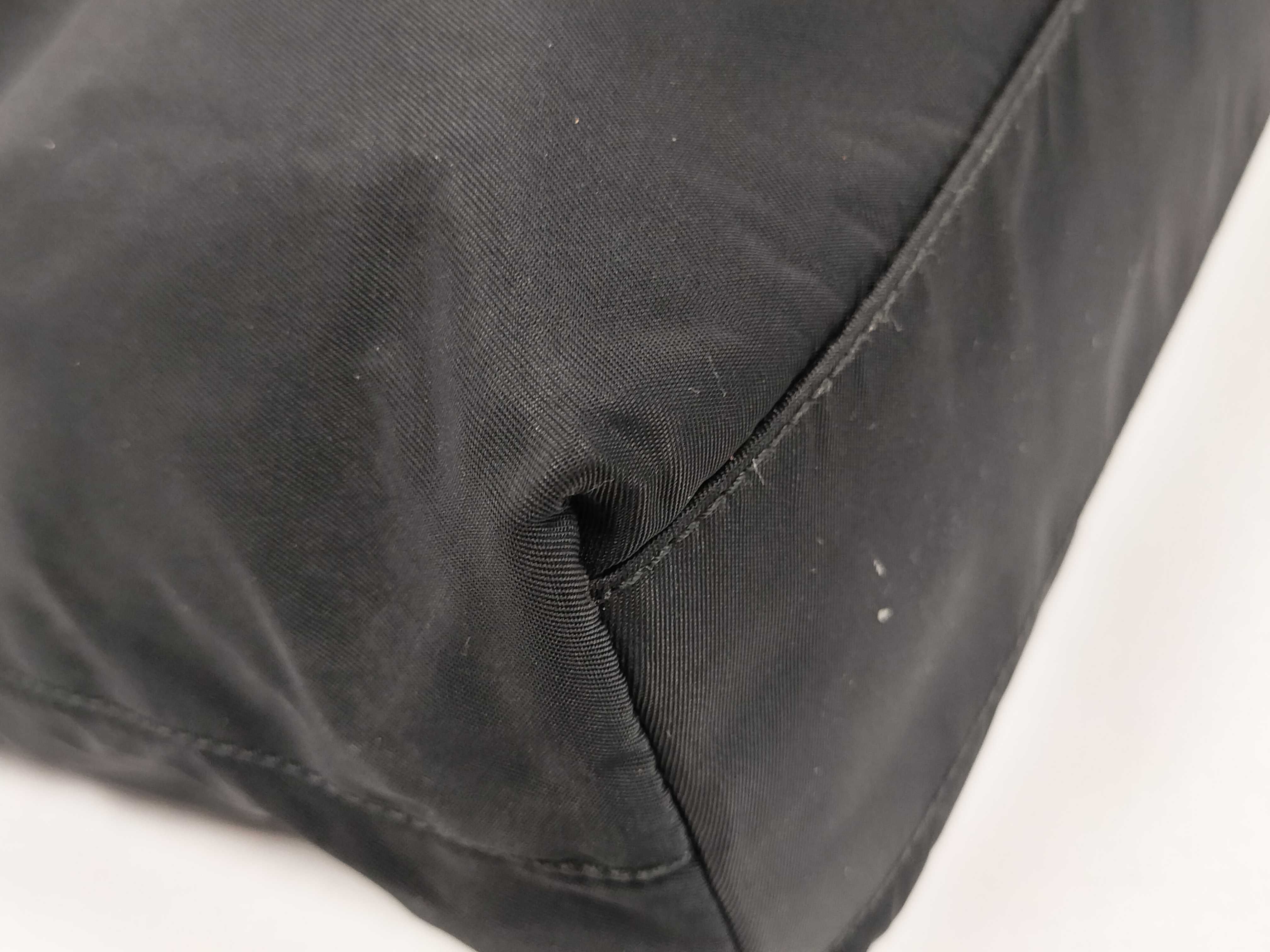 Nylon Triangle Logo Black Nylon Handbag — view 6