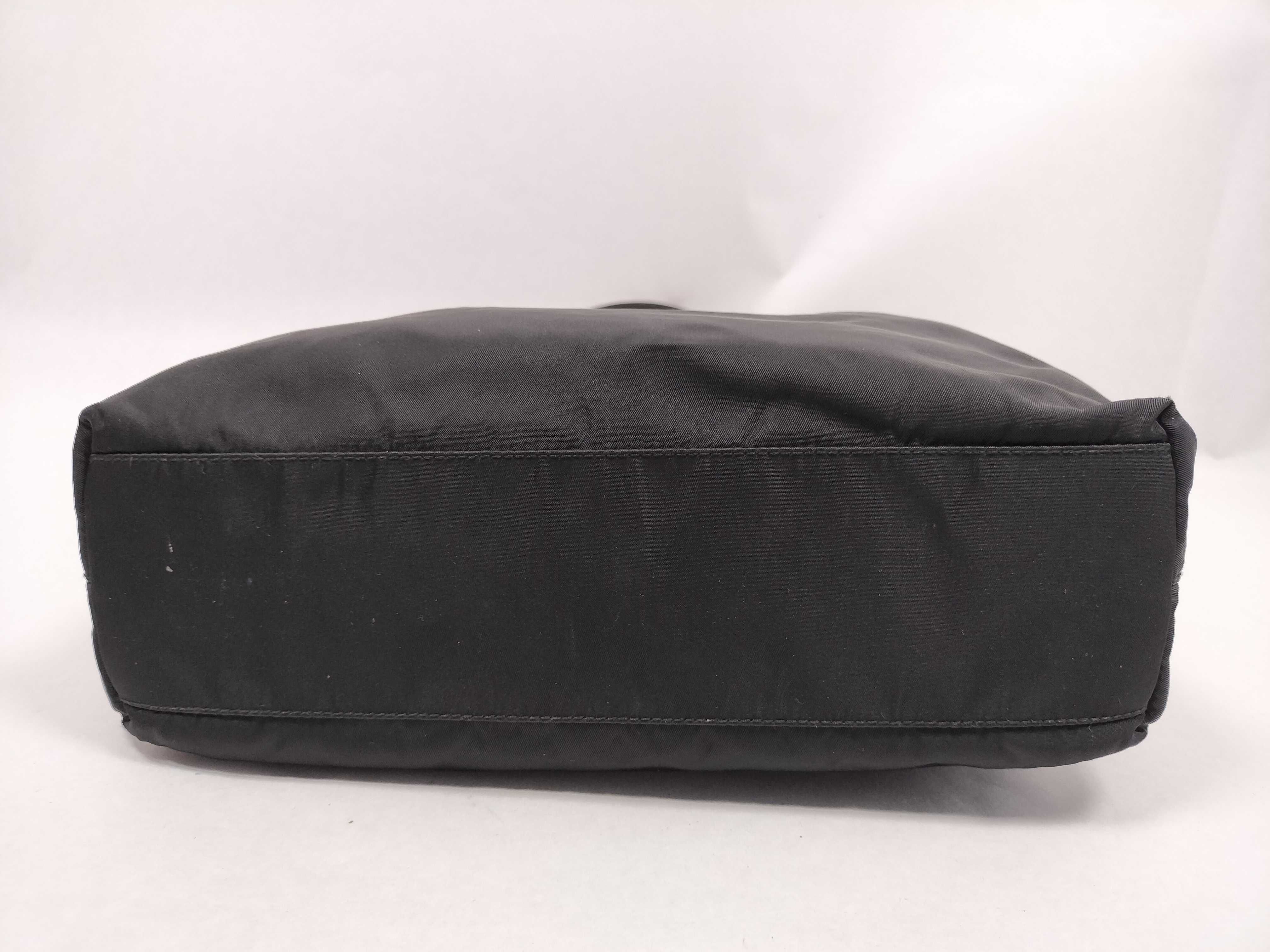 Nylon Triangle Logo Black Nylon Handbag — view 7