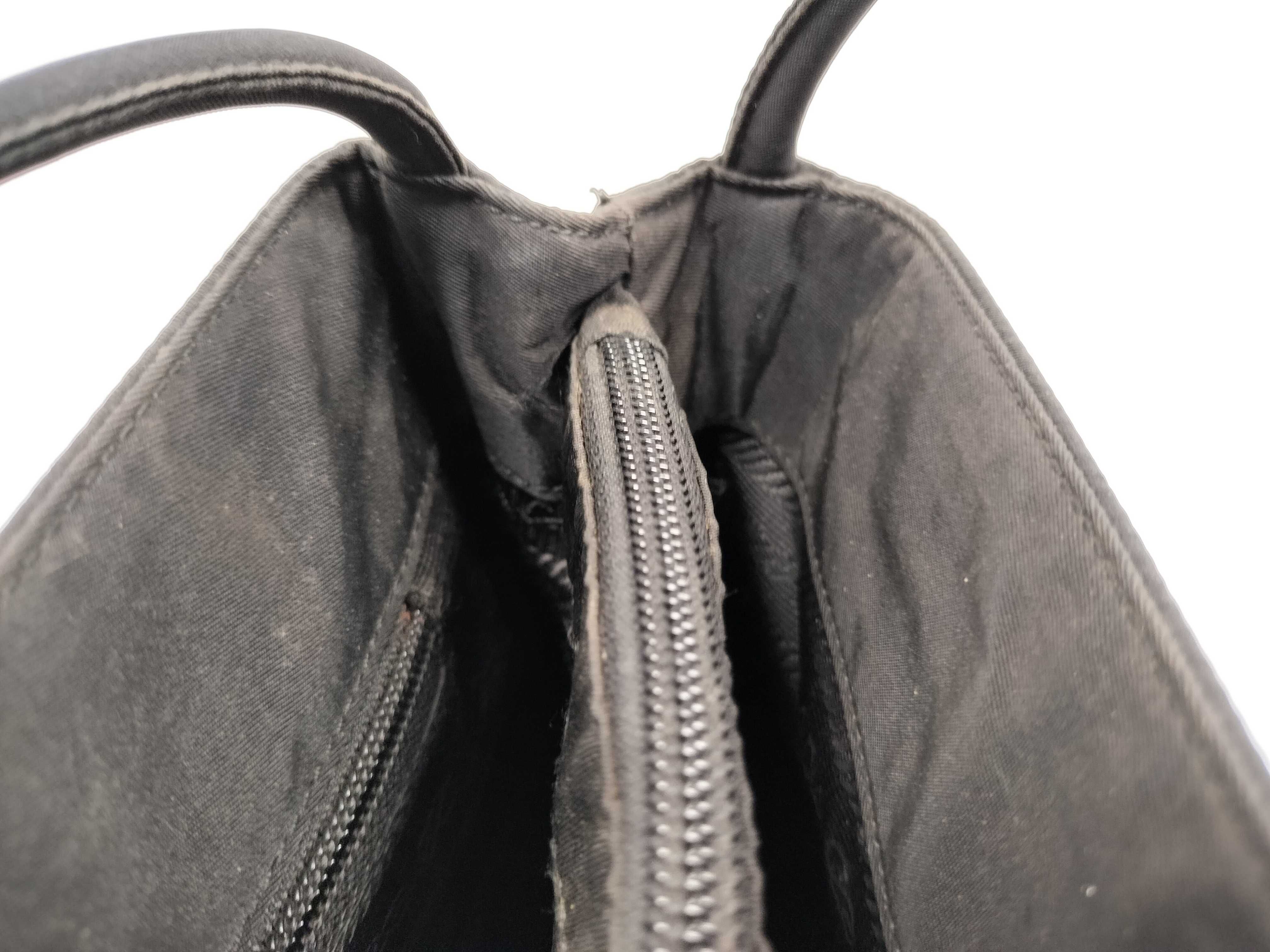 Nylon Triangle Logo Black Nylon Handbag — view 8