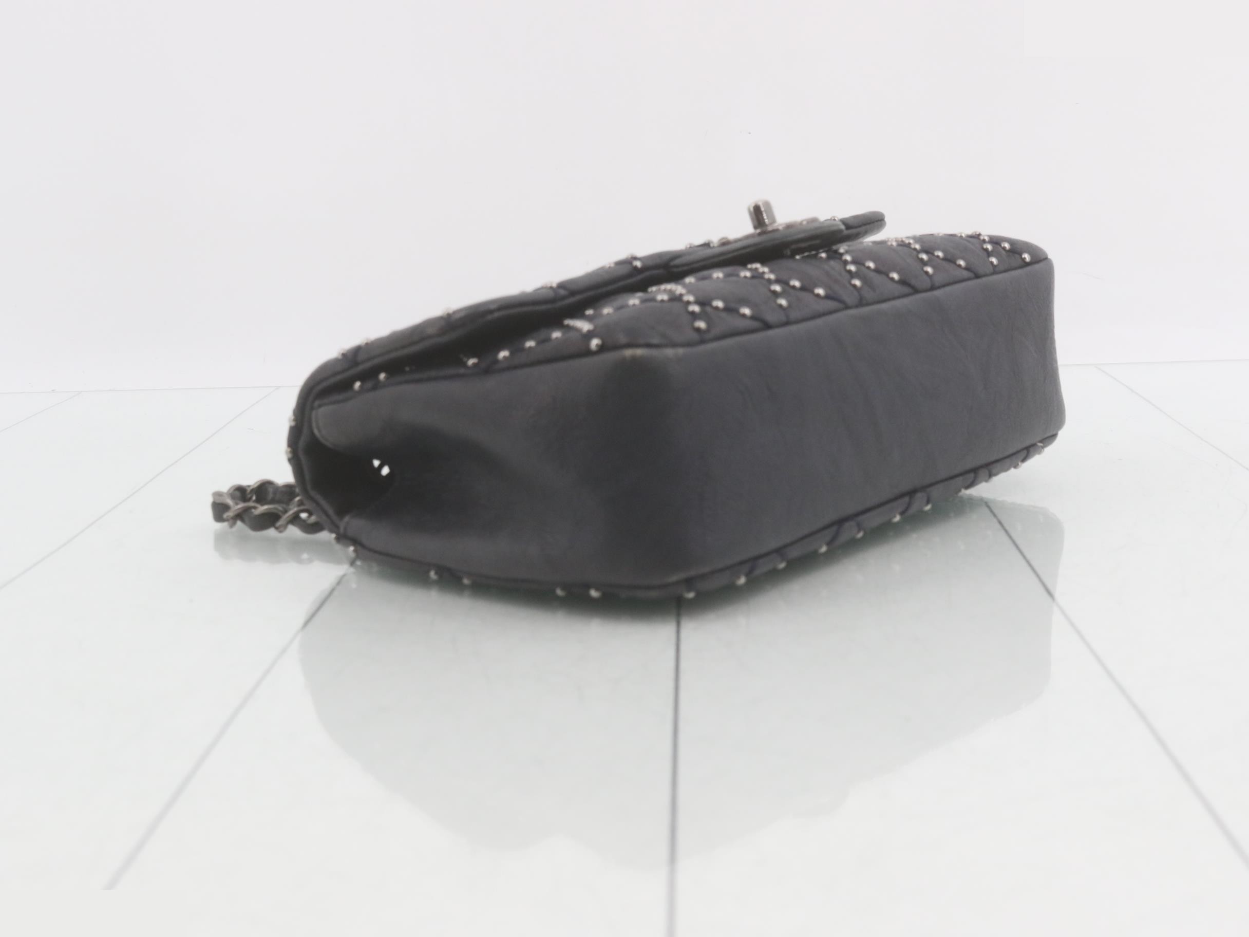 Matelassé Leather Studded Turnlock Double Chain Shoulder Bag — view 5