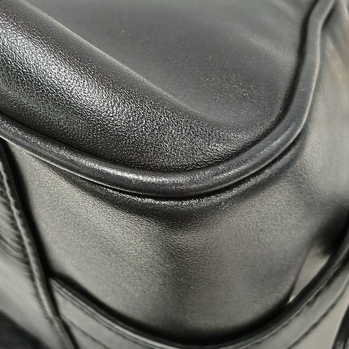 Leather 2-Way Handbag, Black — view 15