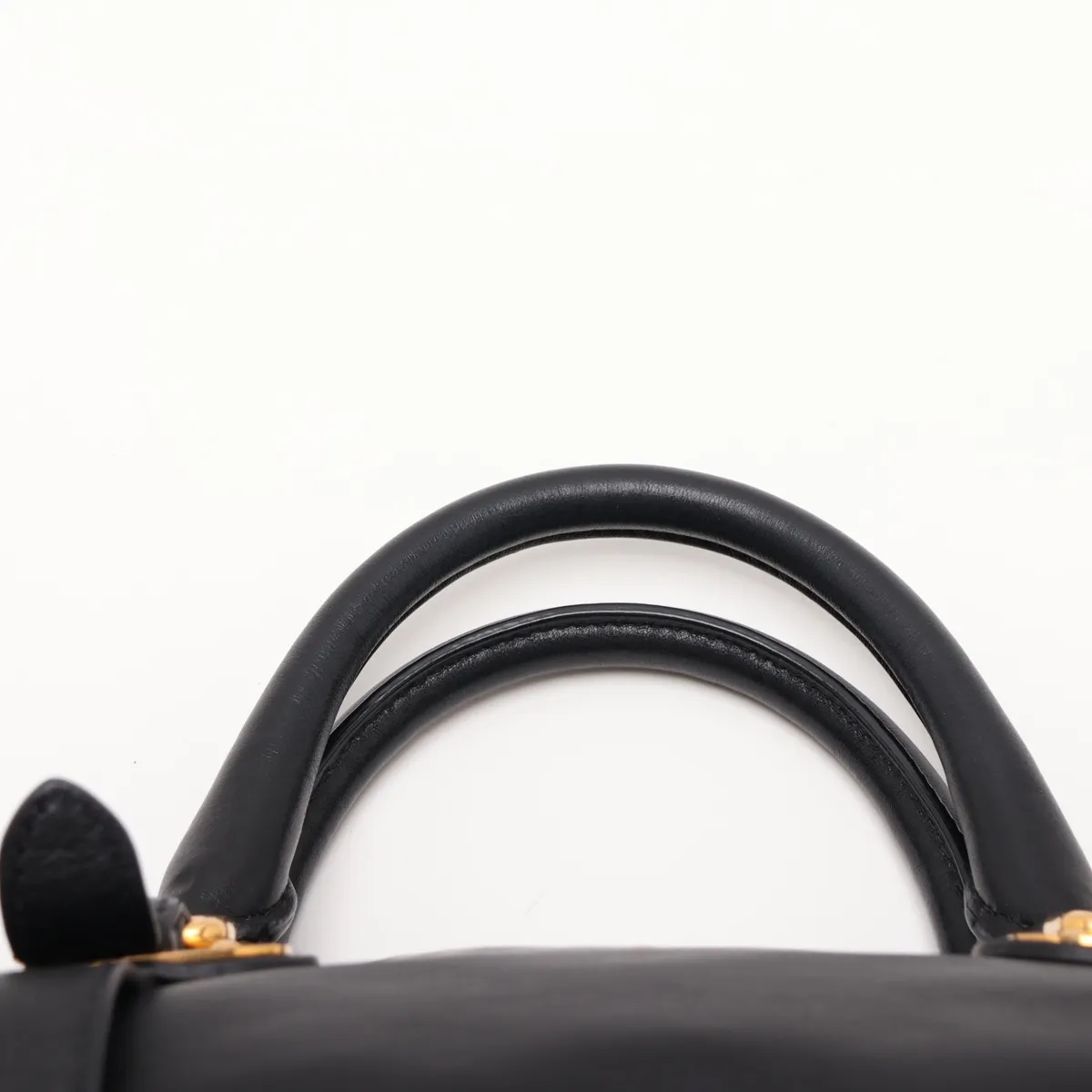 Leather 2-Way Handbag, Black — view 6