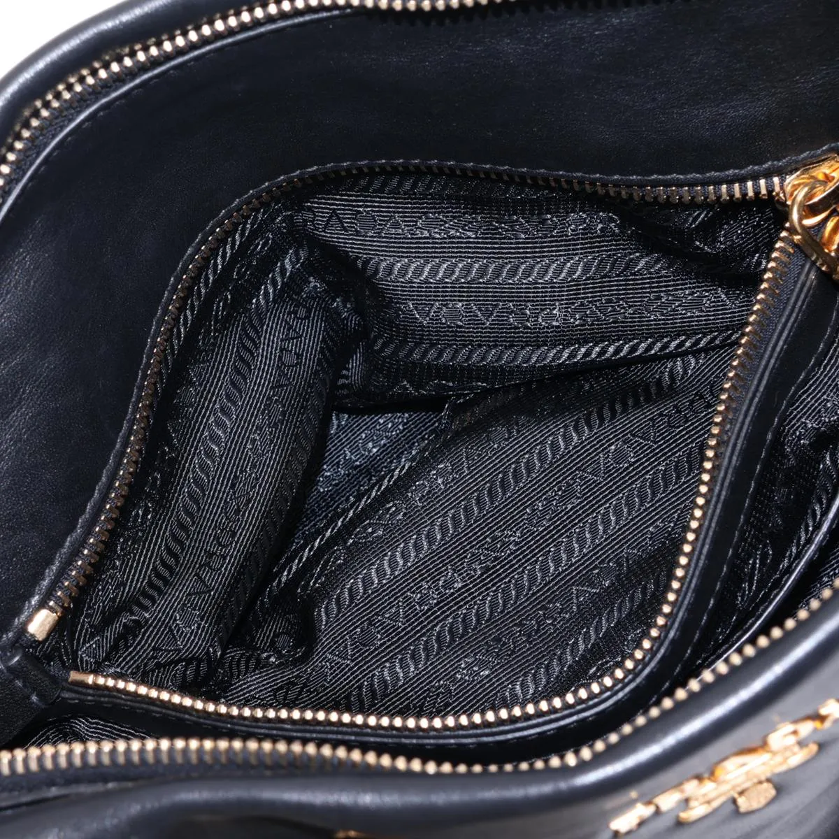 Leather 2-Way Handbag, Black — view 9