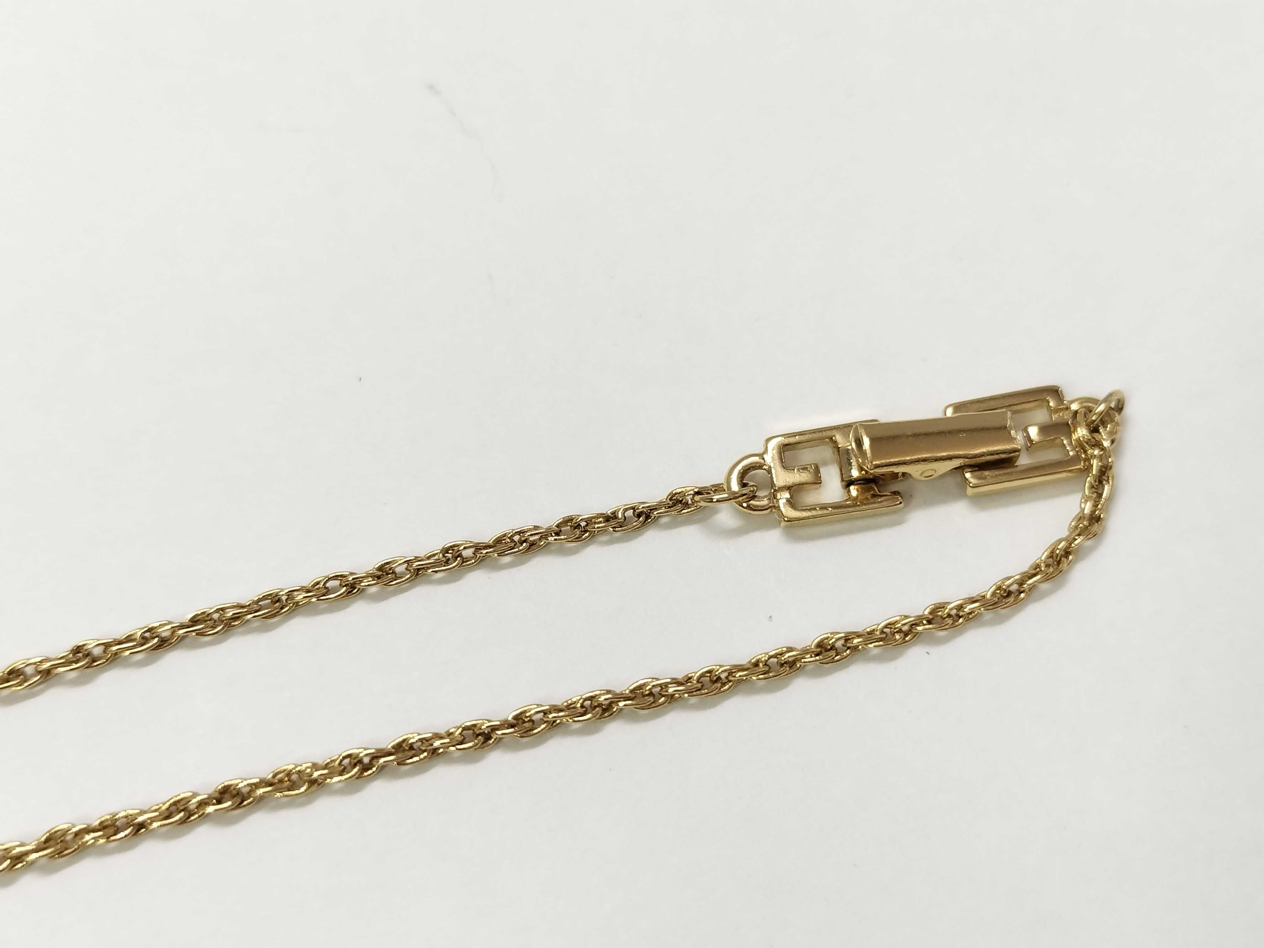 G-logo ribbon rhinestone gold necklace — view 7