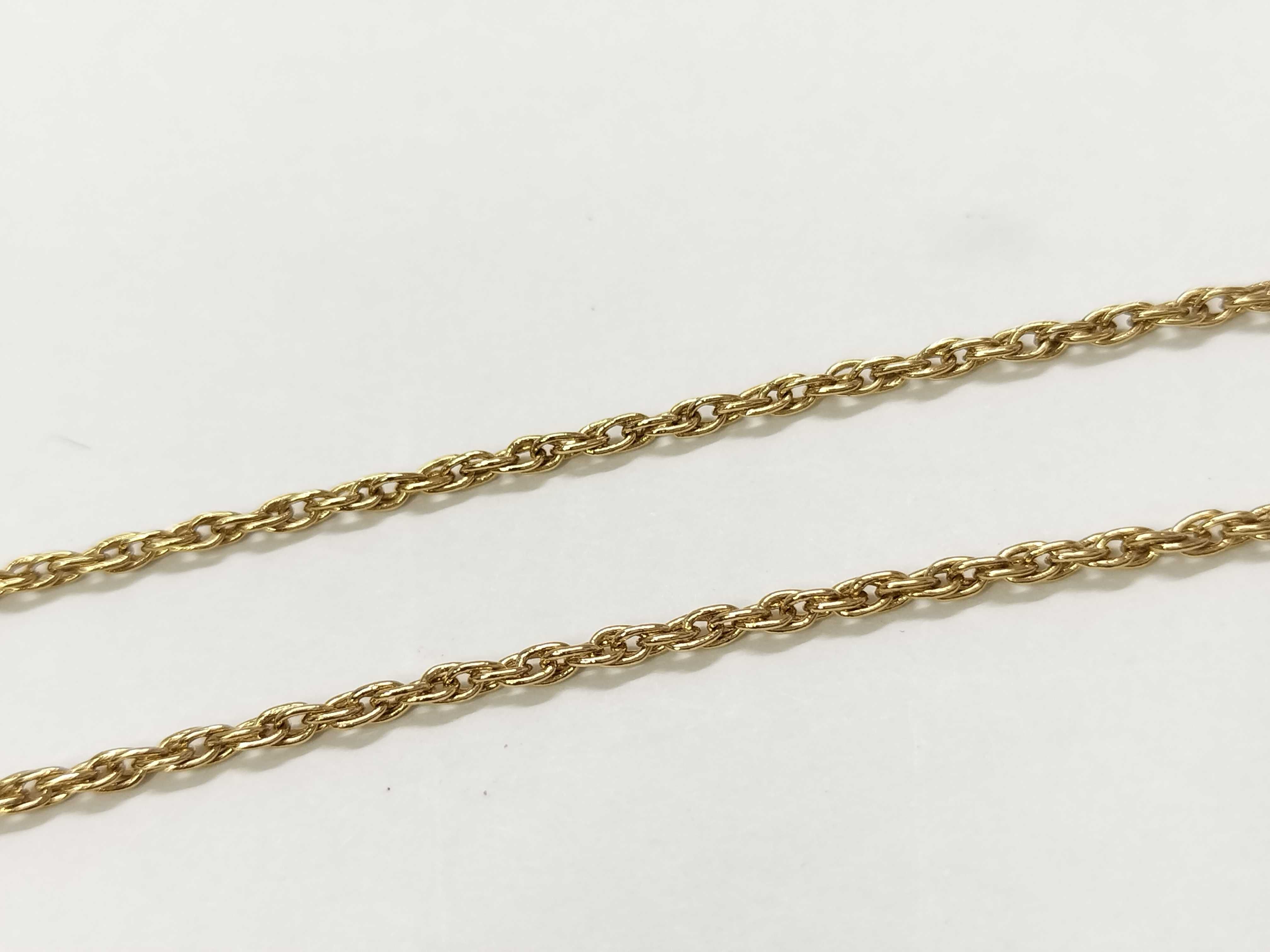 G-logo ribbon rhinestone gold necklace — view 8