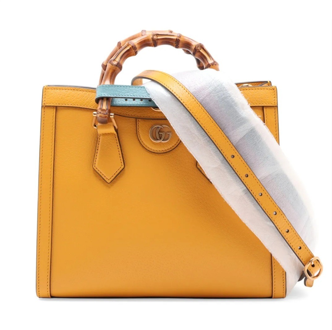 Comes with box. Bamboo Diana 702721 Leather 2-Way Bag, Yellow.