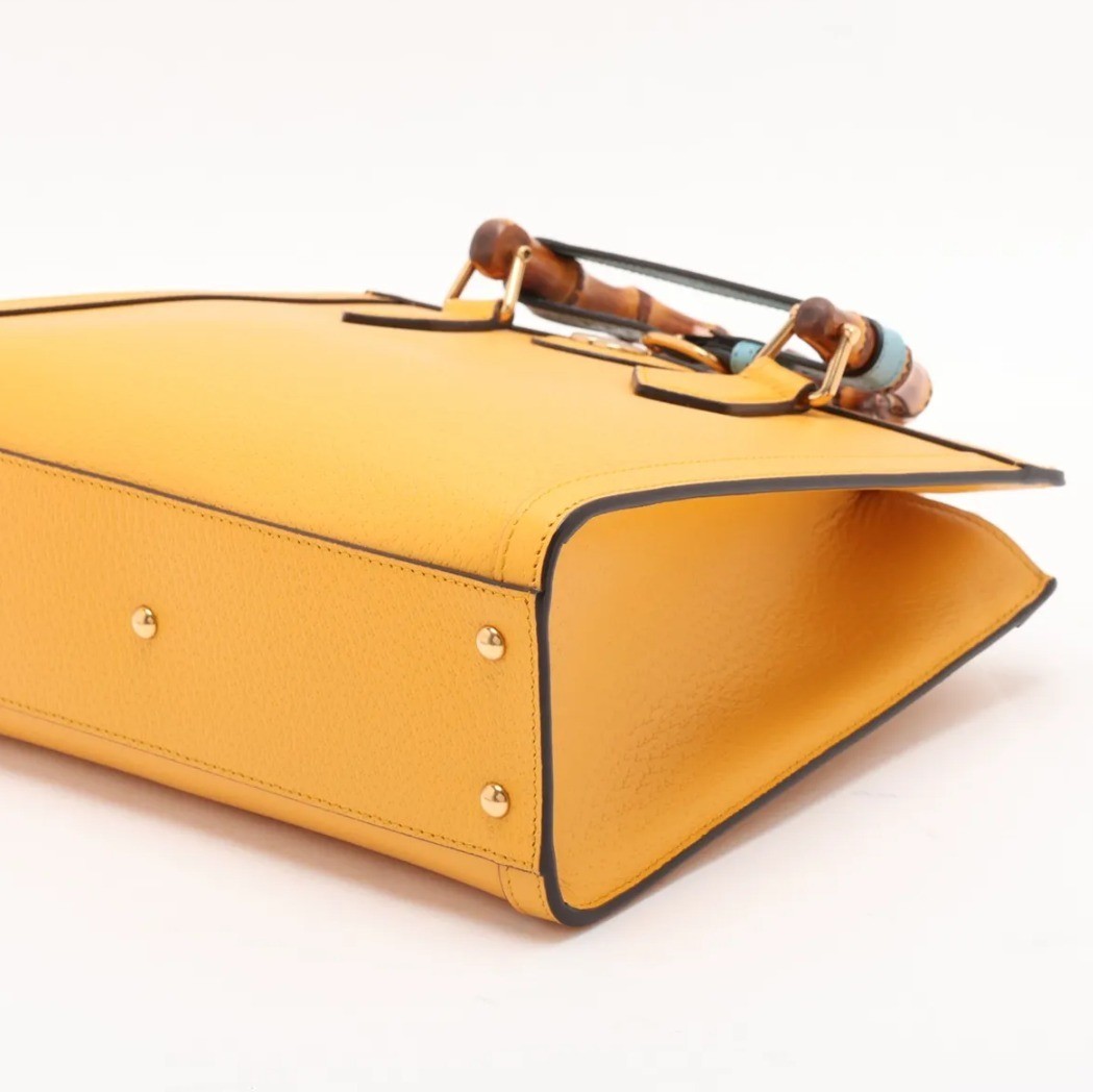 Comes with box. Bamboo Diana 702721 Leather 2-Way Bag, Yellow. — view 3