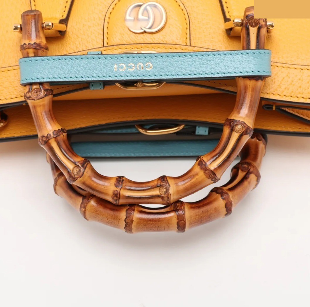 Comes with box. Bamboo Diana 702721 Leather 2-Way Bag, Yellow. — view 4
