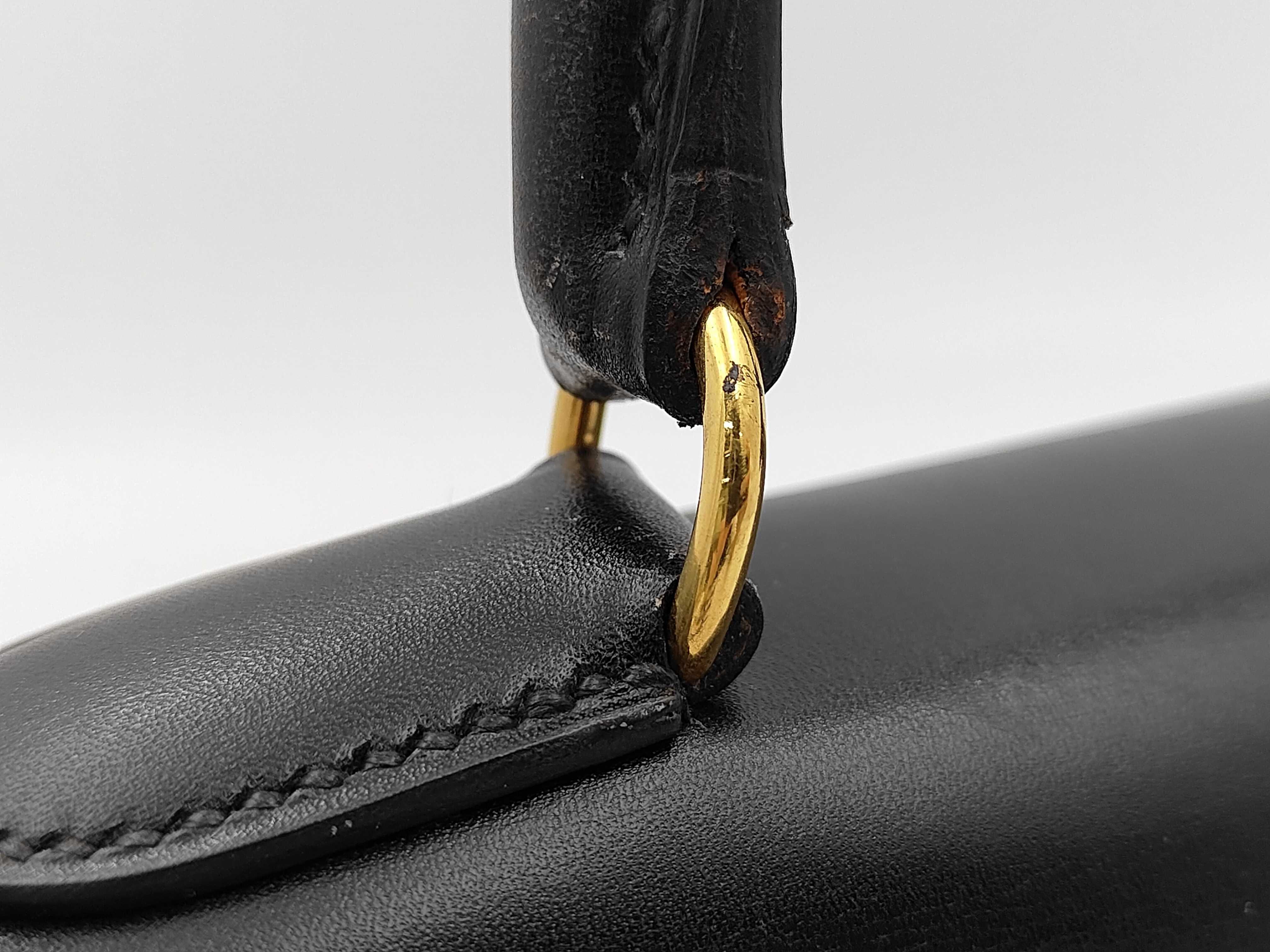 Kelly 28 Box Calf Leather, Black, Gold Hardware, Z Stamp, Handbag — view 5