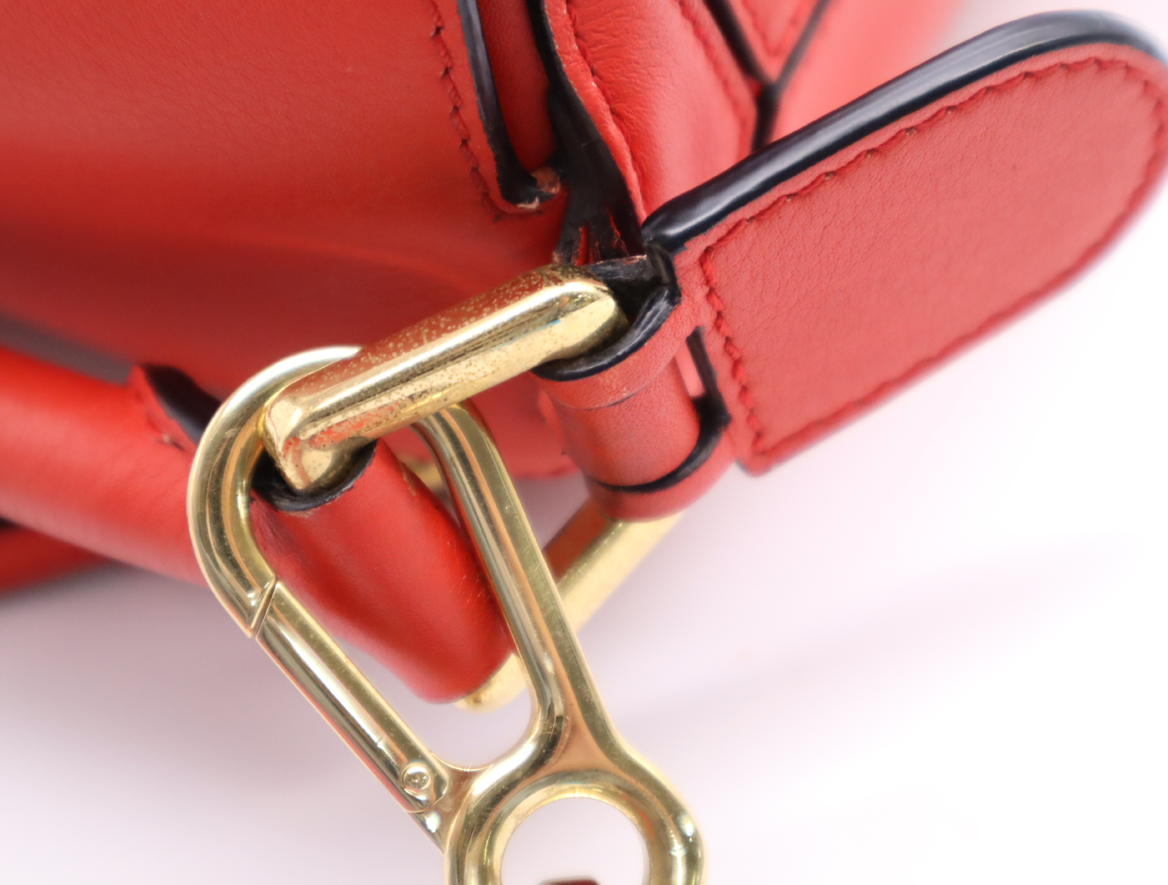 Leather Puzzle Bag Shoulder Bag Red with Shoulder Strap — view 9