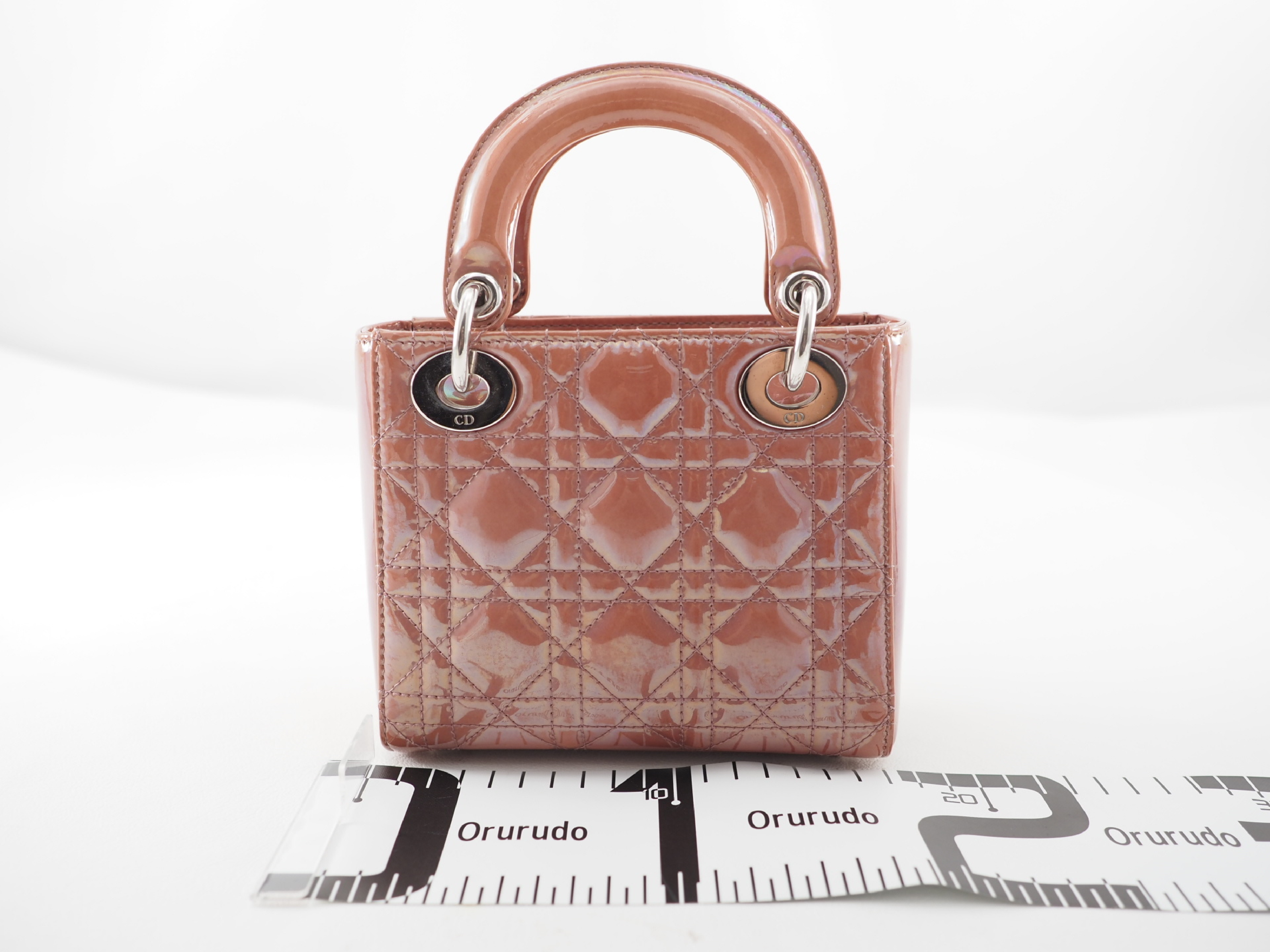 Lady Dior Cannage Patent Leather Aurora Pink 2-way Handbag — view 2
