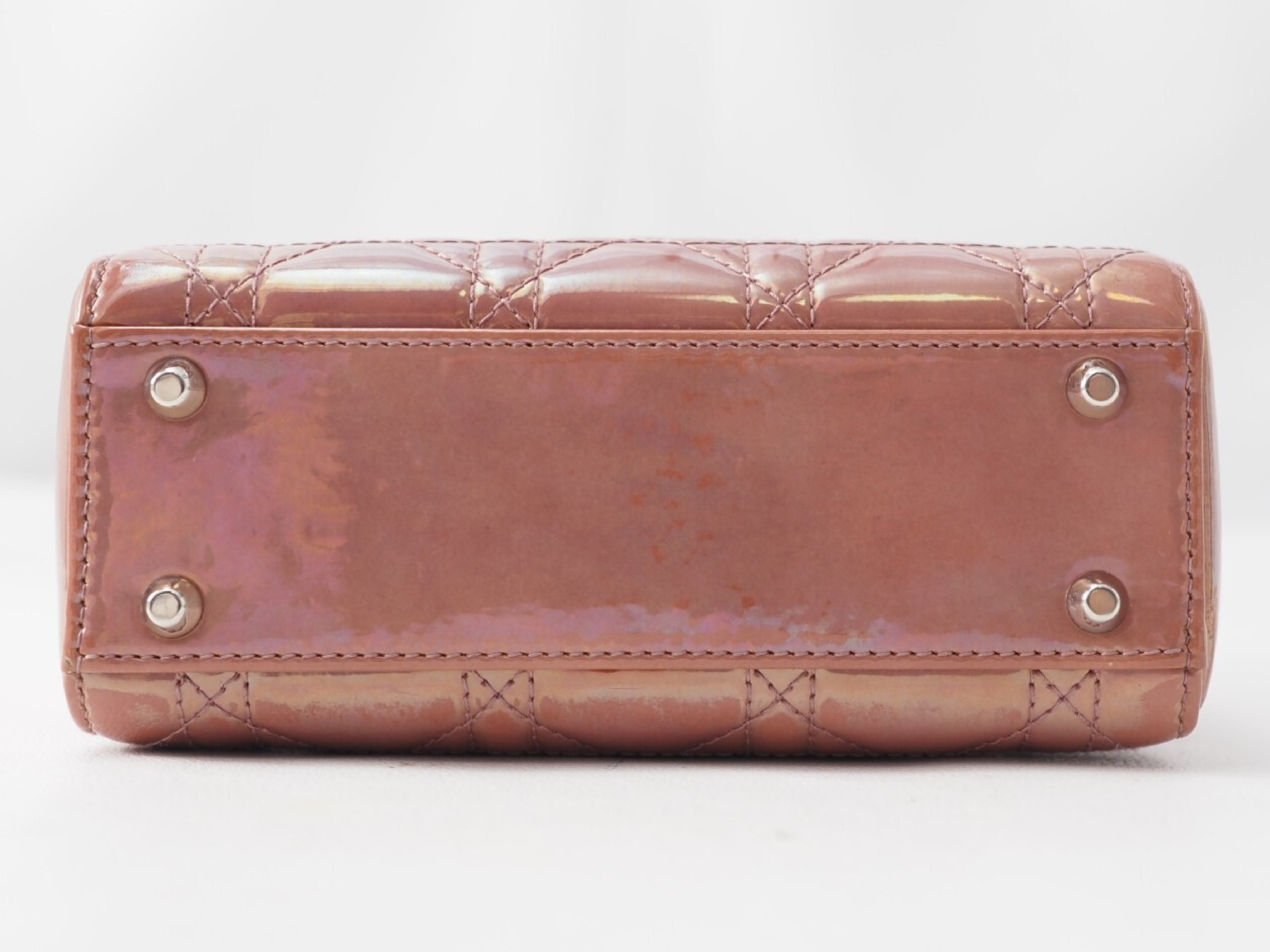 Lady Dior Cannage Patent Leather Aurora Pink 2-way Handbag — view 3