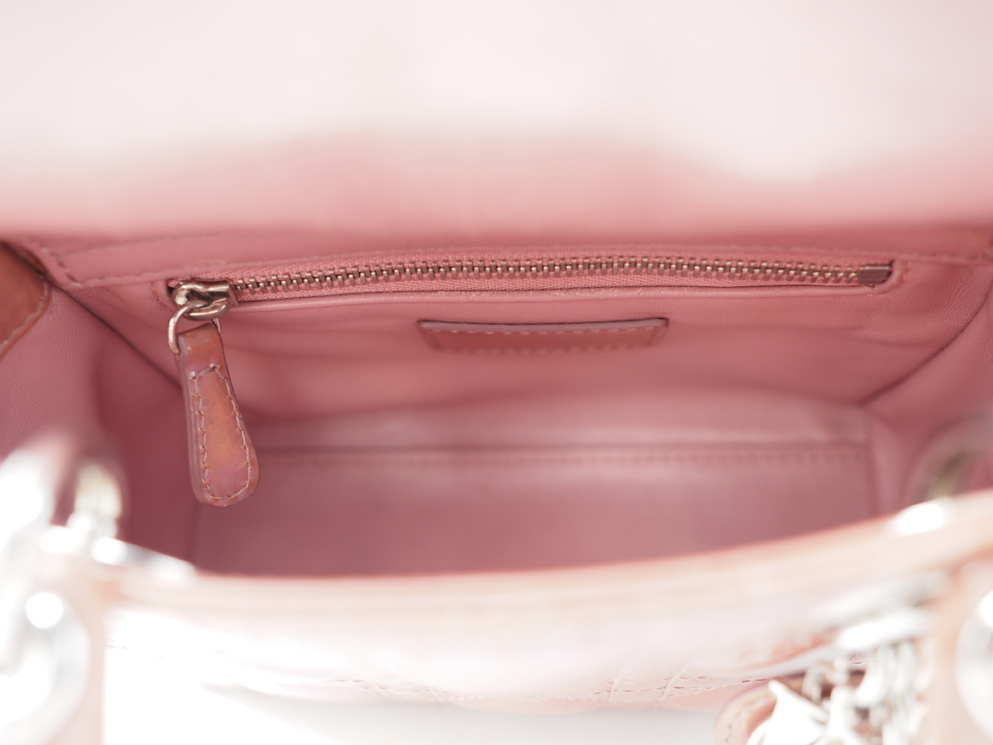 Lady Dior Cannage Patent Leather Aurora Pink 2-way Handbag — view 8