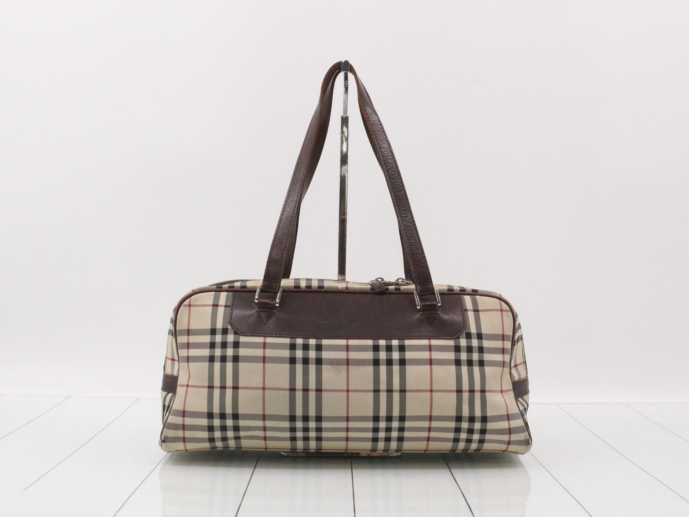 Nova Check Canvas Boston Bag — view 2