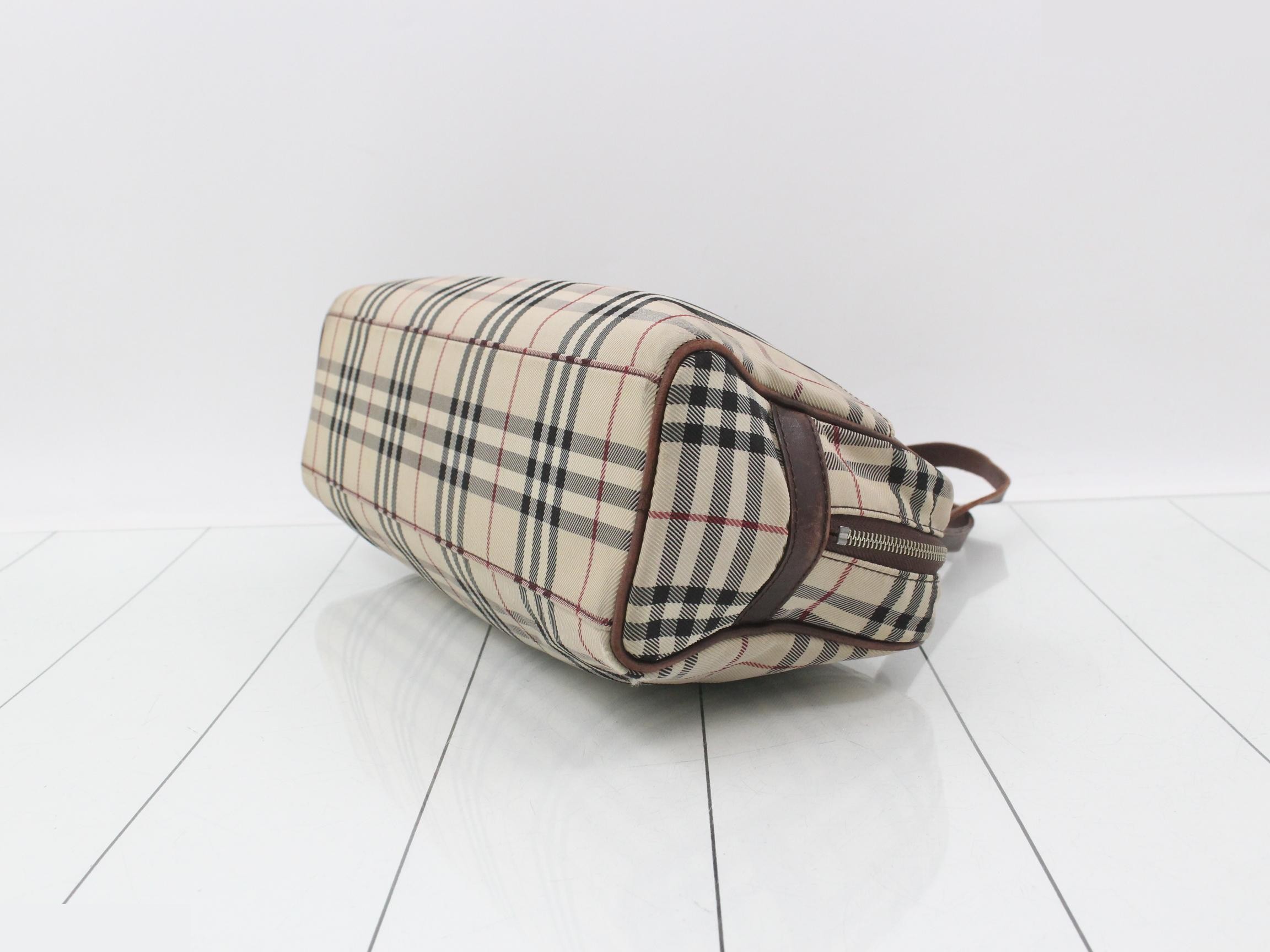 Nova Check Canvas Boston Bag — view 6