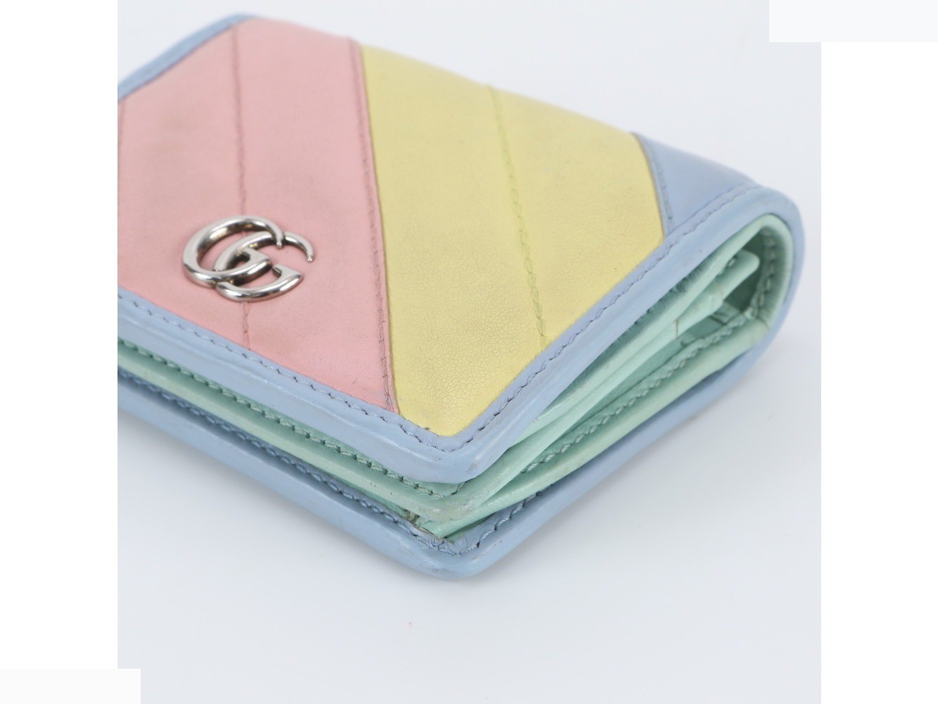 GG Marmont Pastel Multicolor 466492 Leather Bi-fold Wallet — view 2