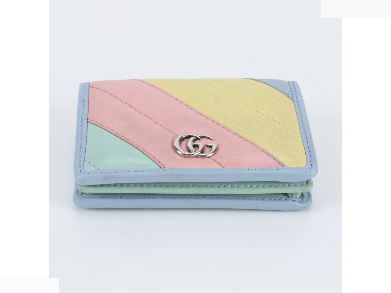 GG Marmont Pastel Multicolor 466492 Leather Bi-fold Wallet — view 3