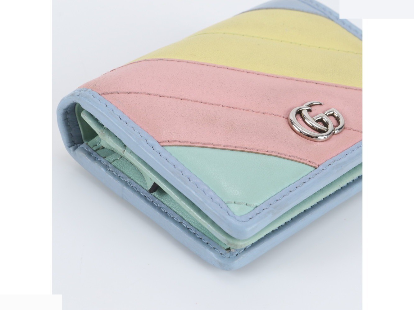 GG Marmont Pastel Multicolor 466492 Leather Bi-fold Wallet — view 4