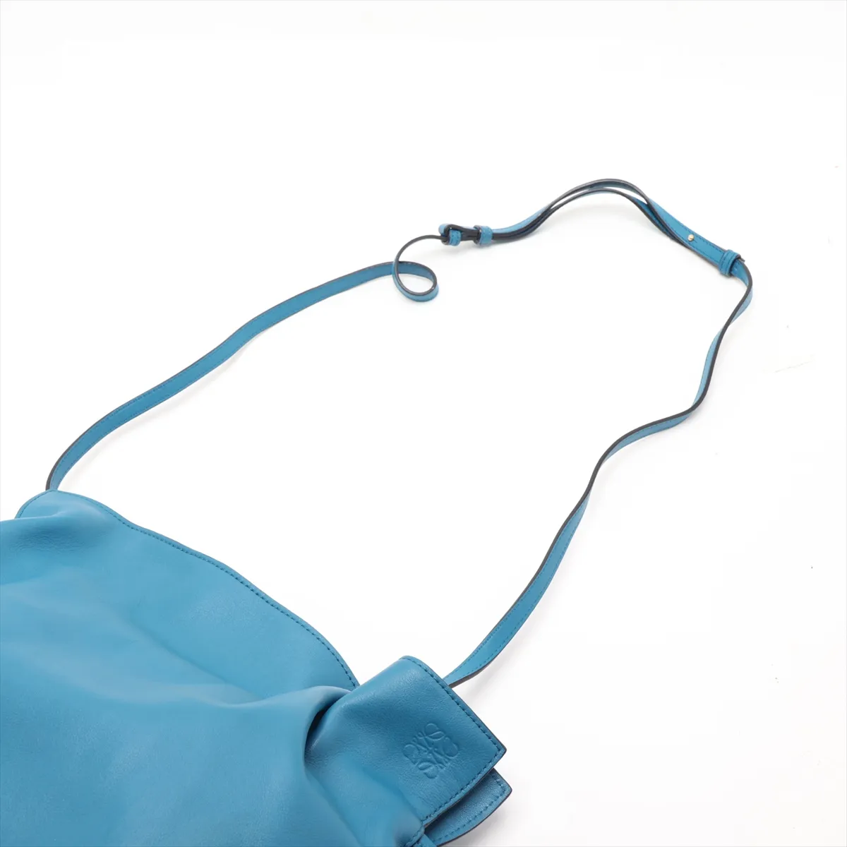 Flamenco Clutch Leather Shoulder Bag Blue — view 5
