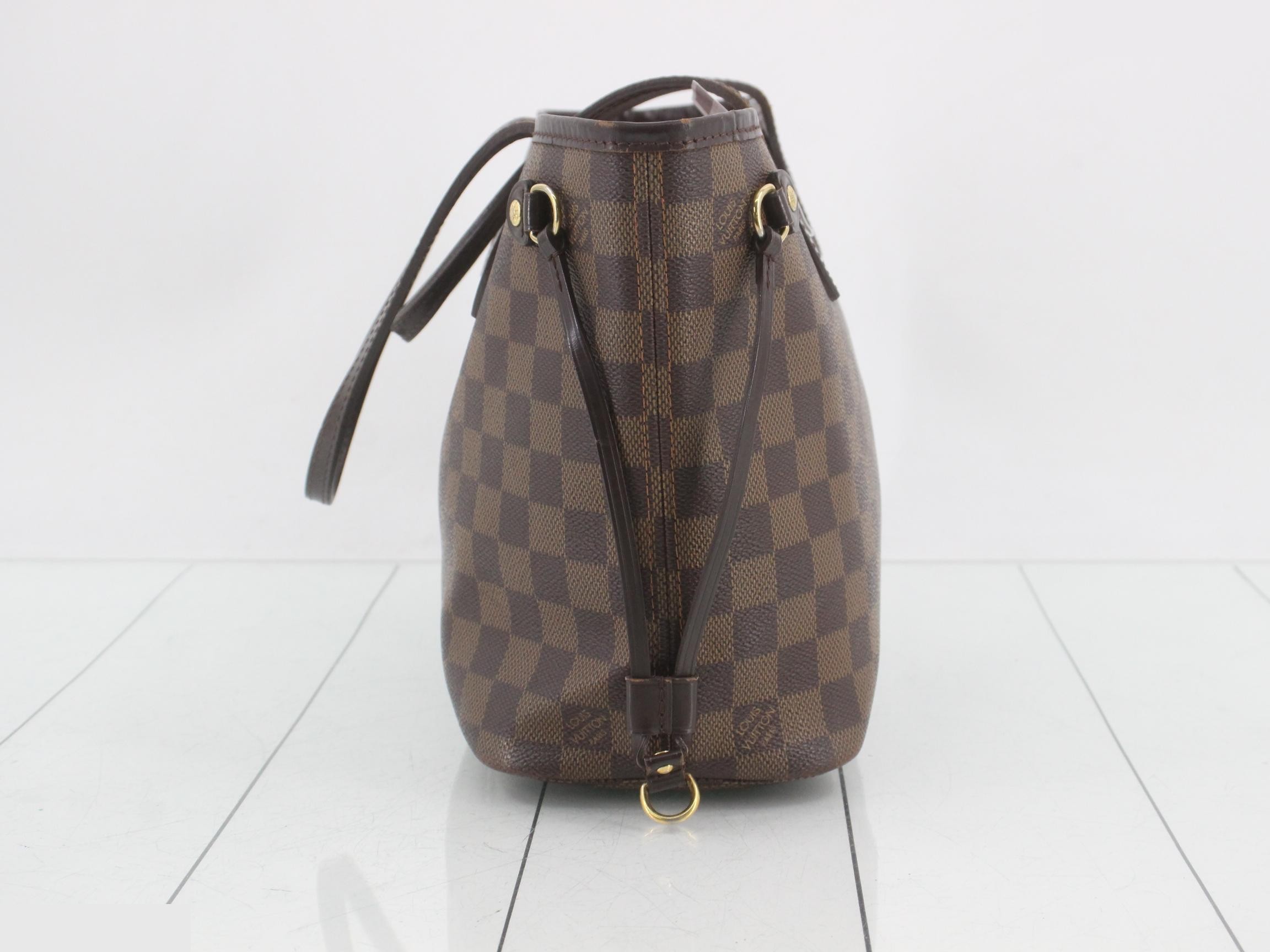 Neverfull PM Damier Ebene Brown Tote Bag — view 3