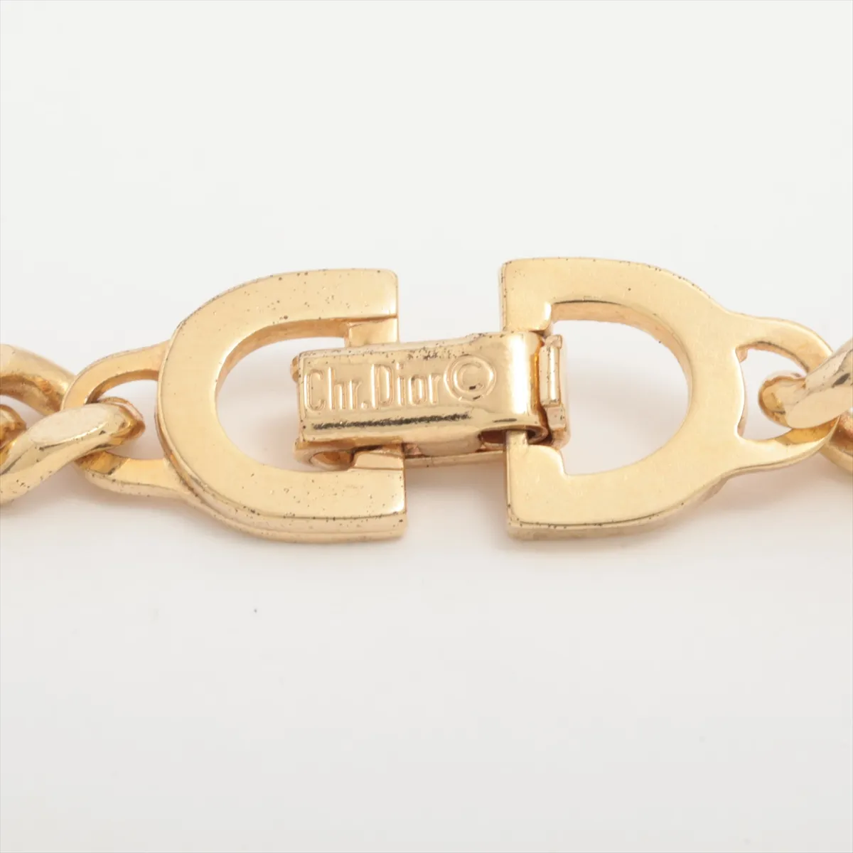 necklace, GP x rhinestones, gold, — view 5