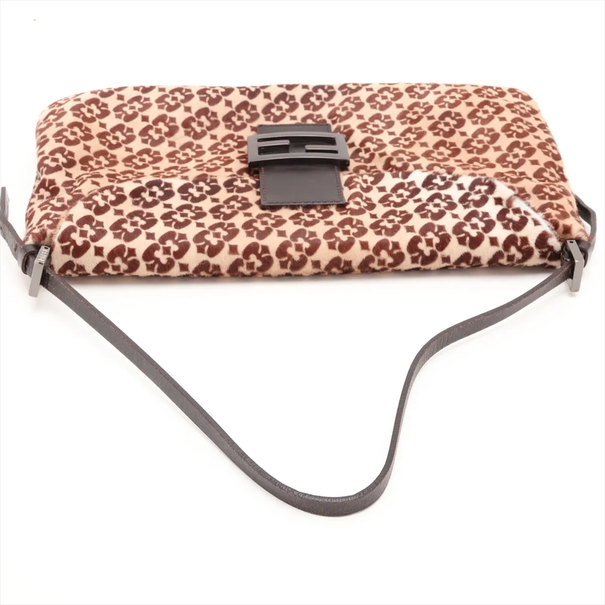 calfskin and leather shoulder bag, brown — view 5