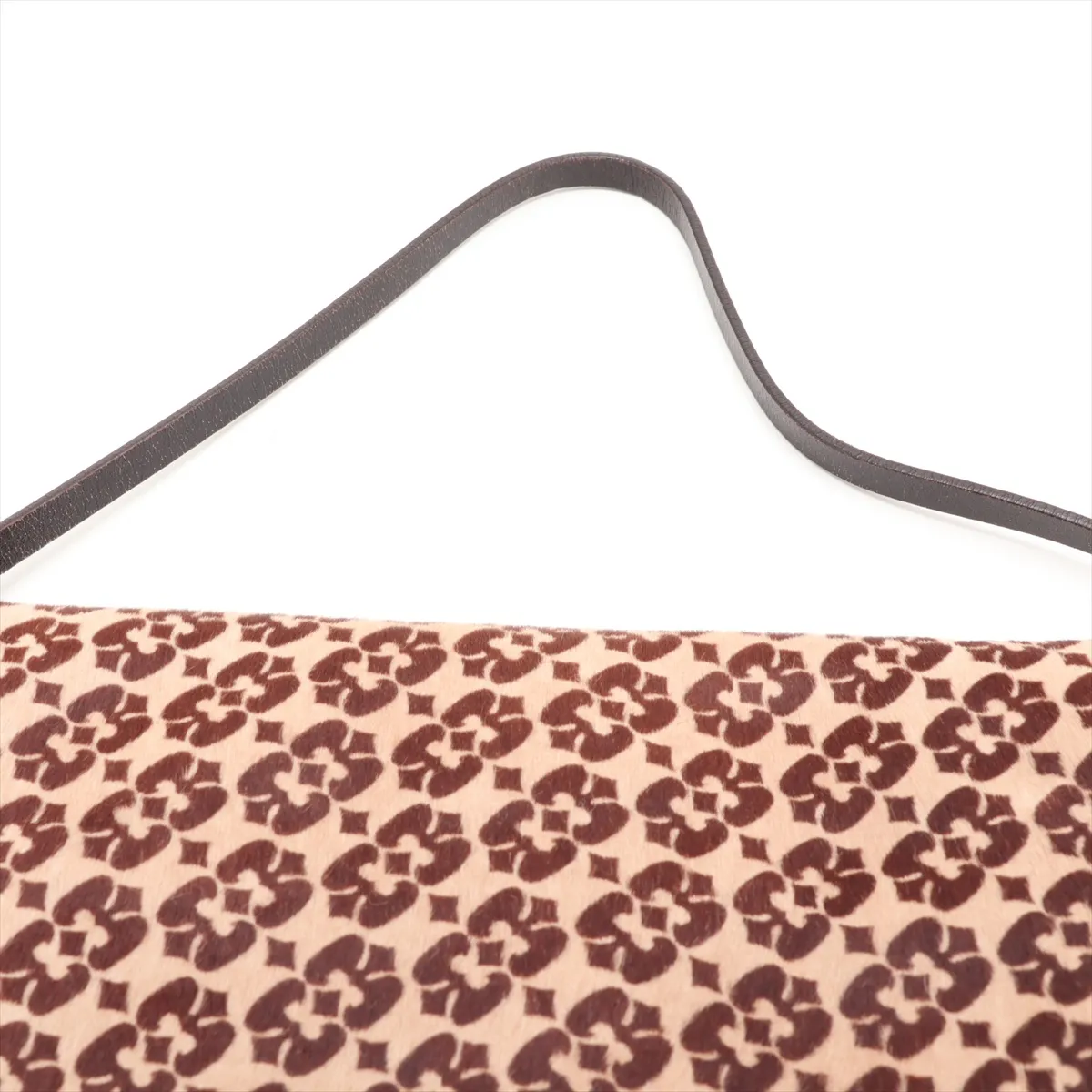 calfskin and leather shoulder bag, brown — view 6