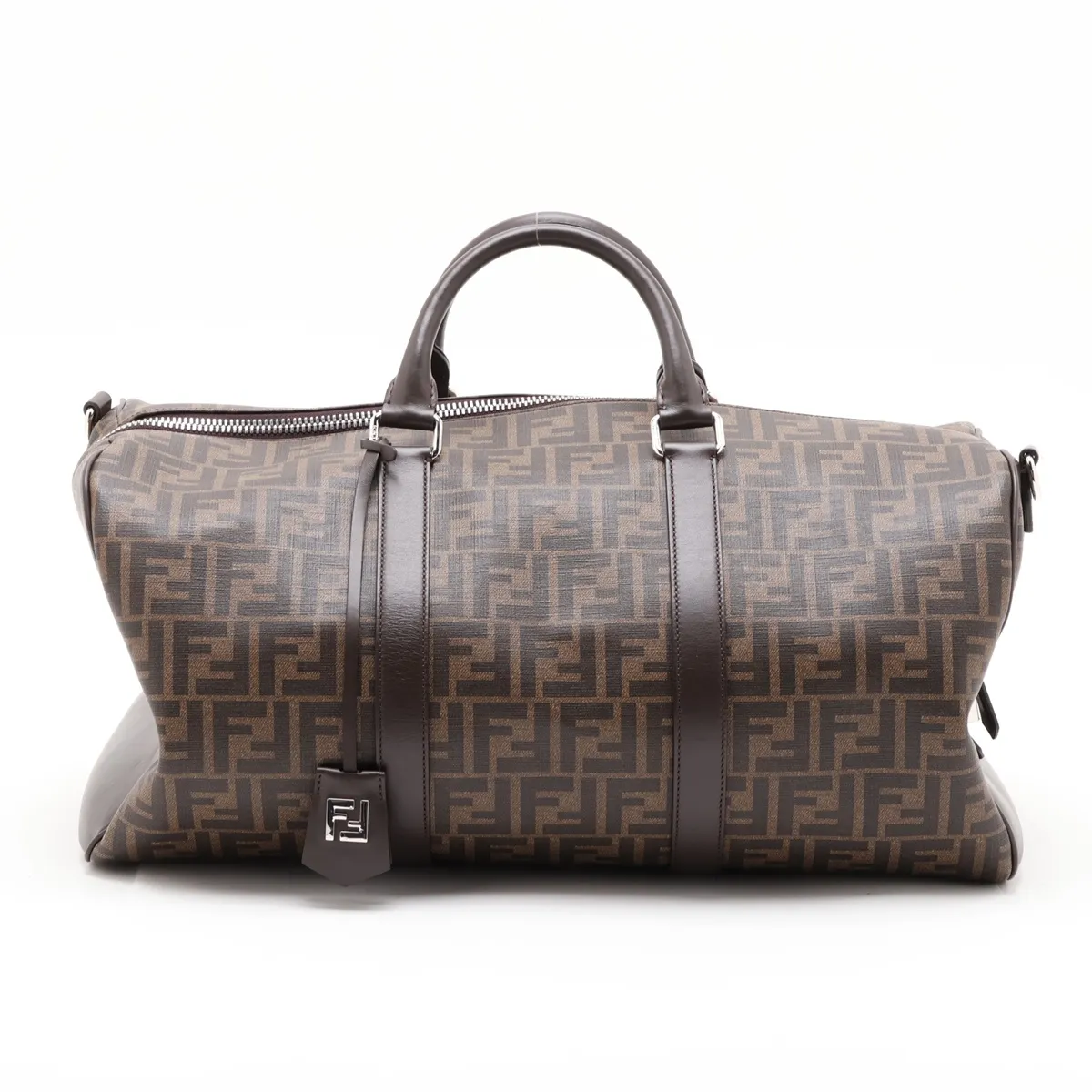 Zucca 7VV161 PVC x Leather 2-Way Boston Bag, Brown — view 2