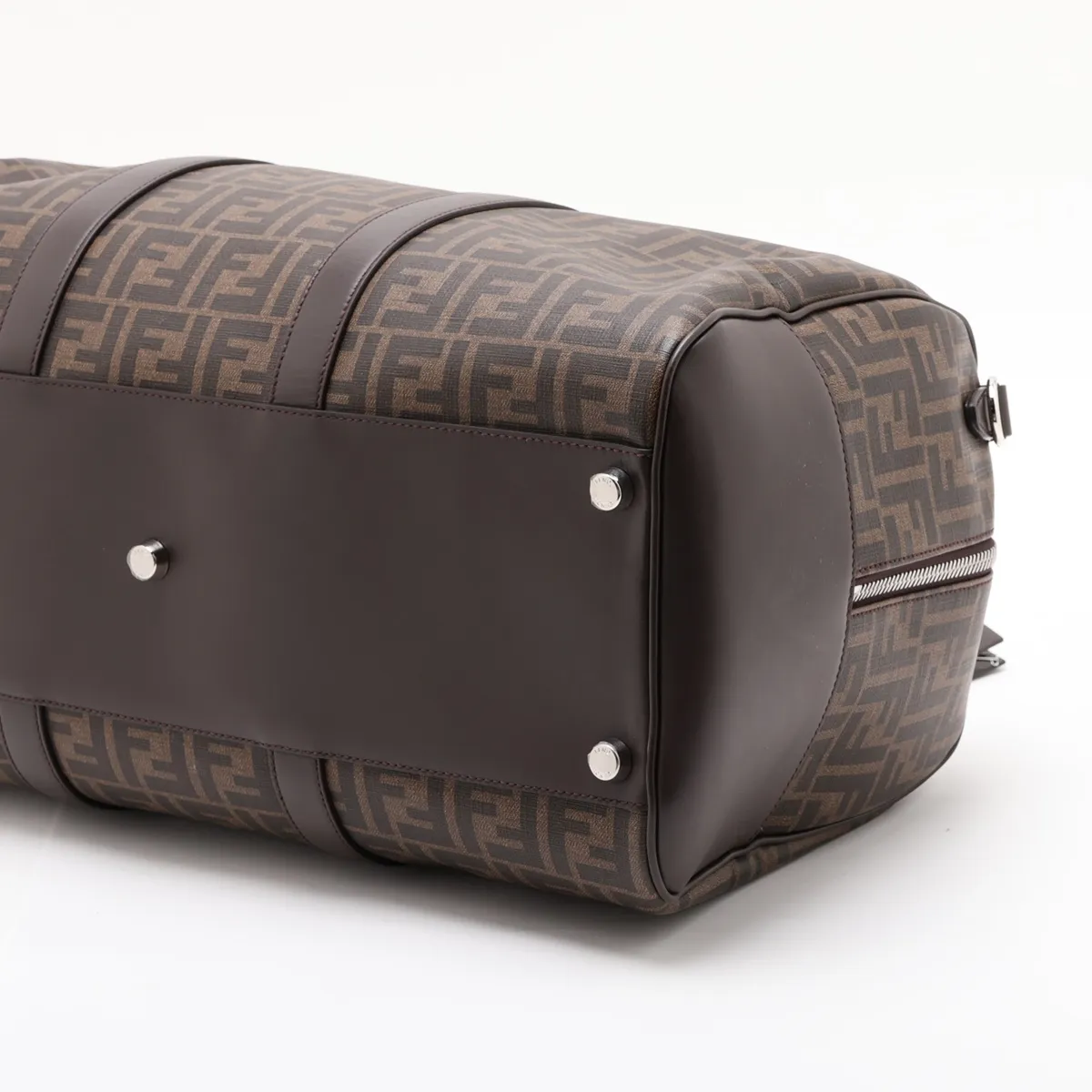 Zucca 7VV161 PVC x Leather 2-Way Boston Bag, Brown — view 3