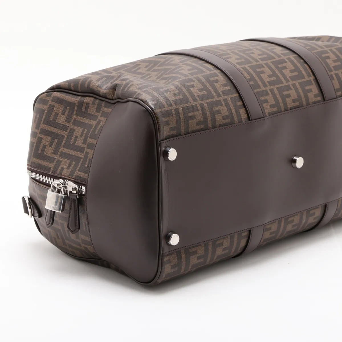 Zucca 7VV161 PVC x Leather 2-Way Boston Bag, Brown — view 4