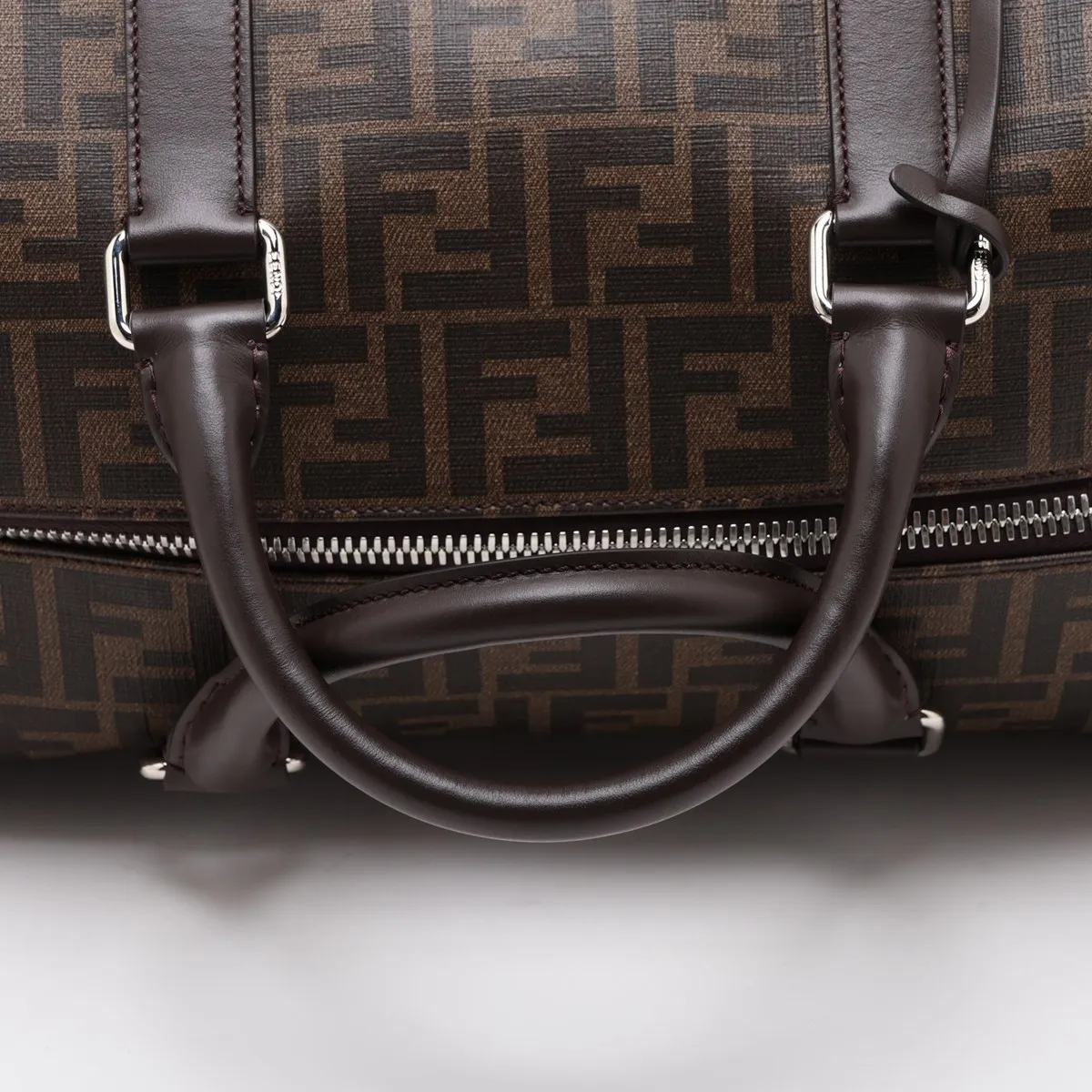 Zucca 7VV161 PVC x Leather 2-Way Boston Bag, Brown — view 5
