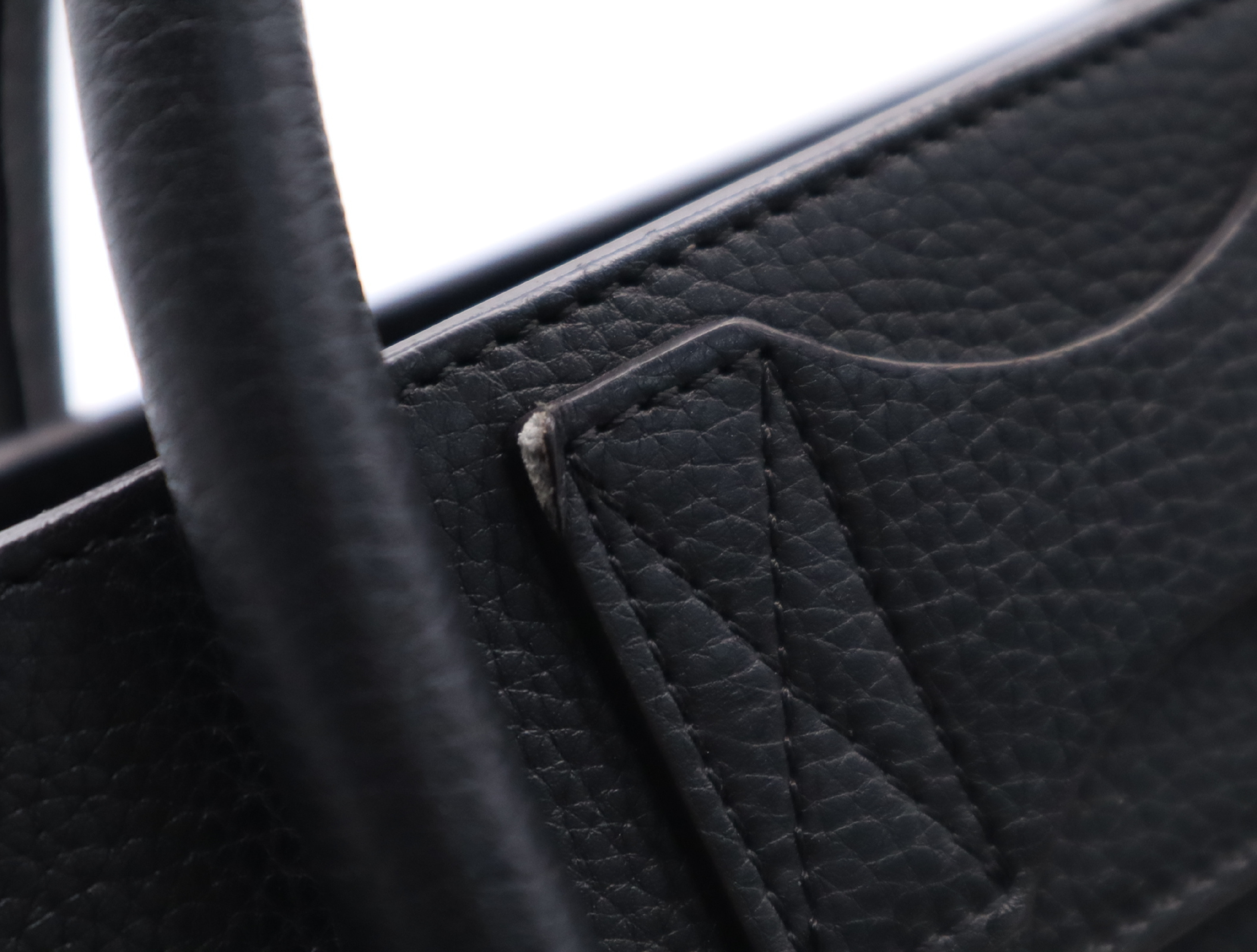 Leather Luggage Micro Shopper Tote Bag, Black with Silver Hardware — view 13