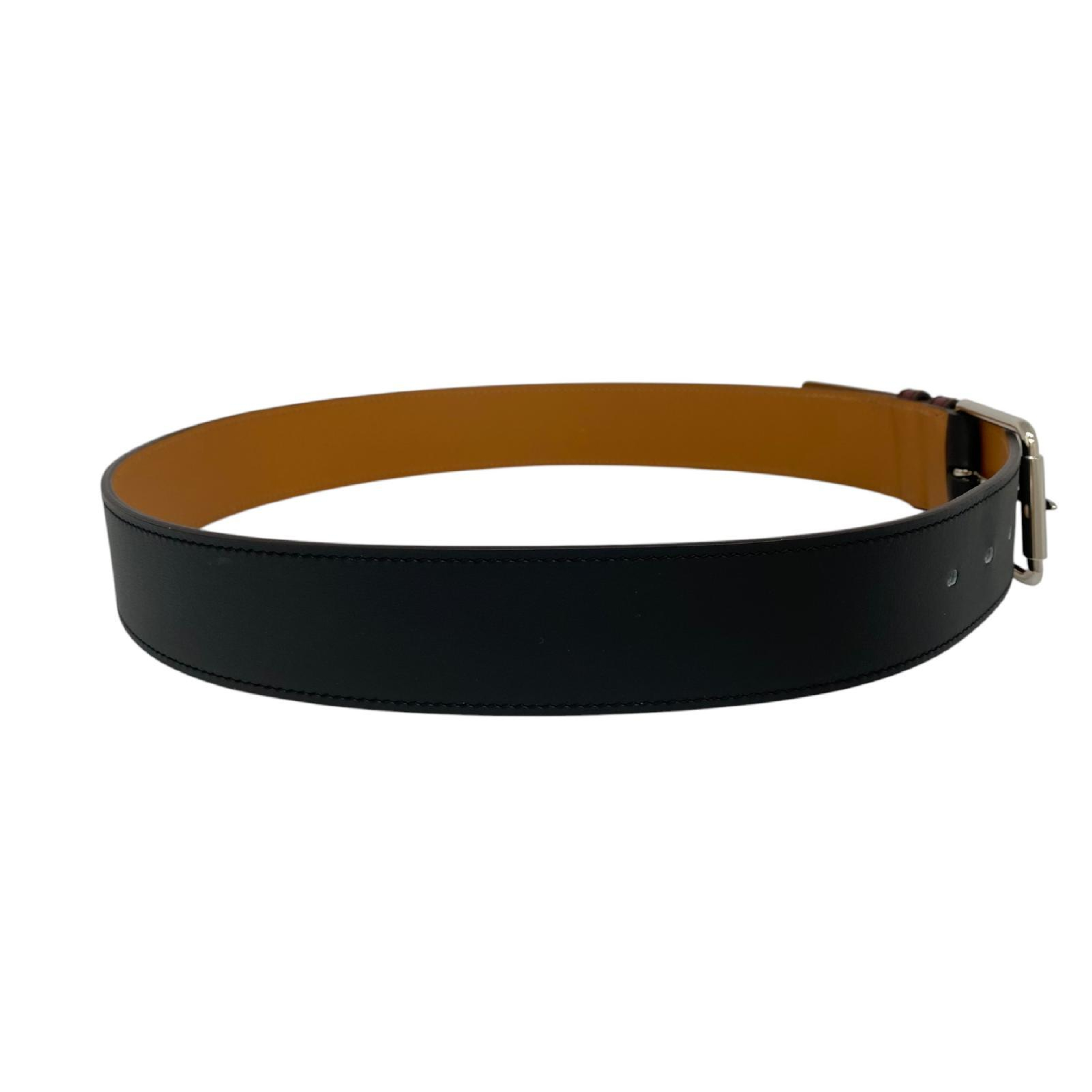 【*Shipped from: Hong Kong*】HERMES ( ) Black Calfskin H Logo Belt #85 Stamp A Belt — view 5