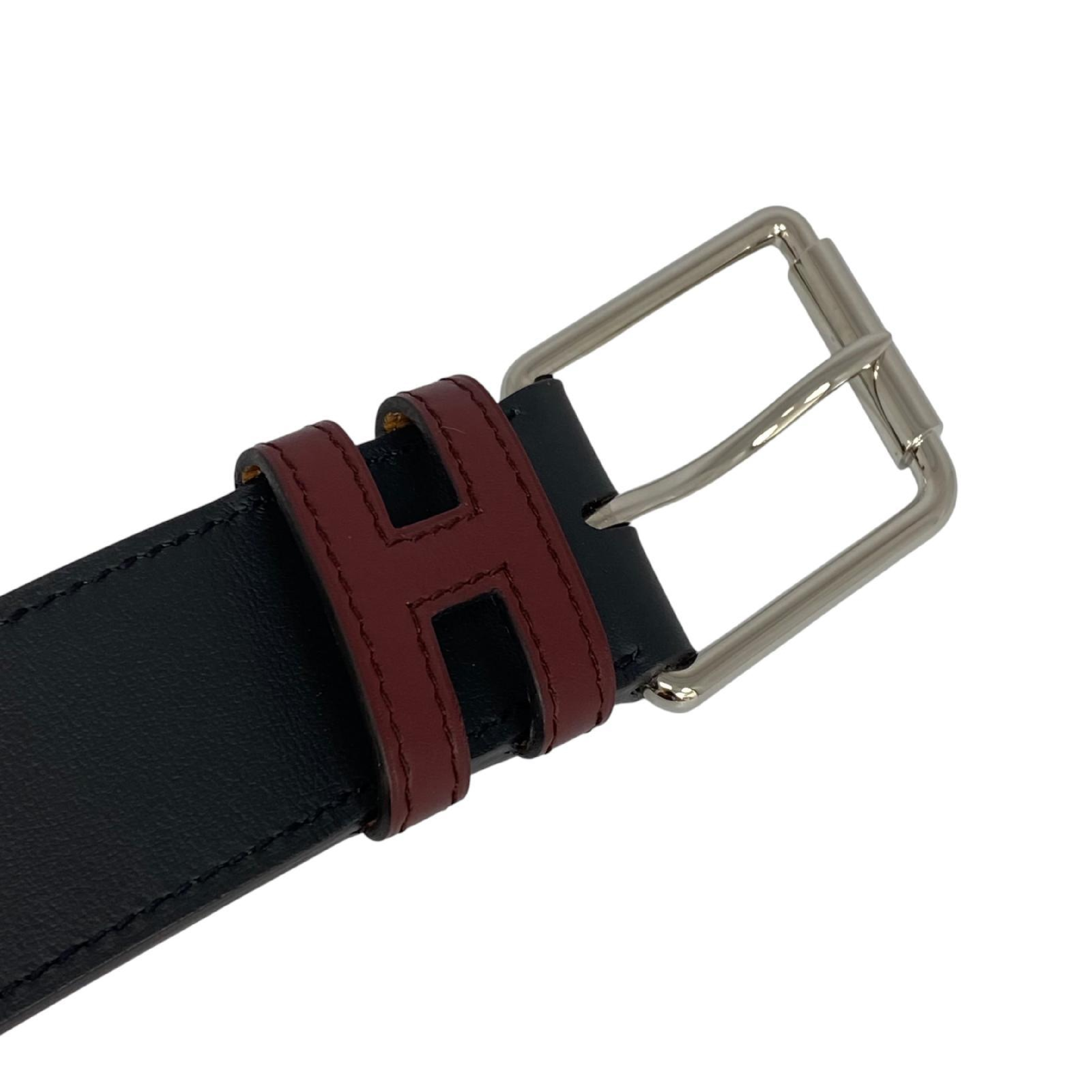 【*Shipped from: Hong Kong*】HERMES ( ) Black Calfskin H Logo Belt #85 Stamp A Belt — view 6