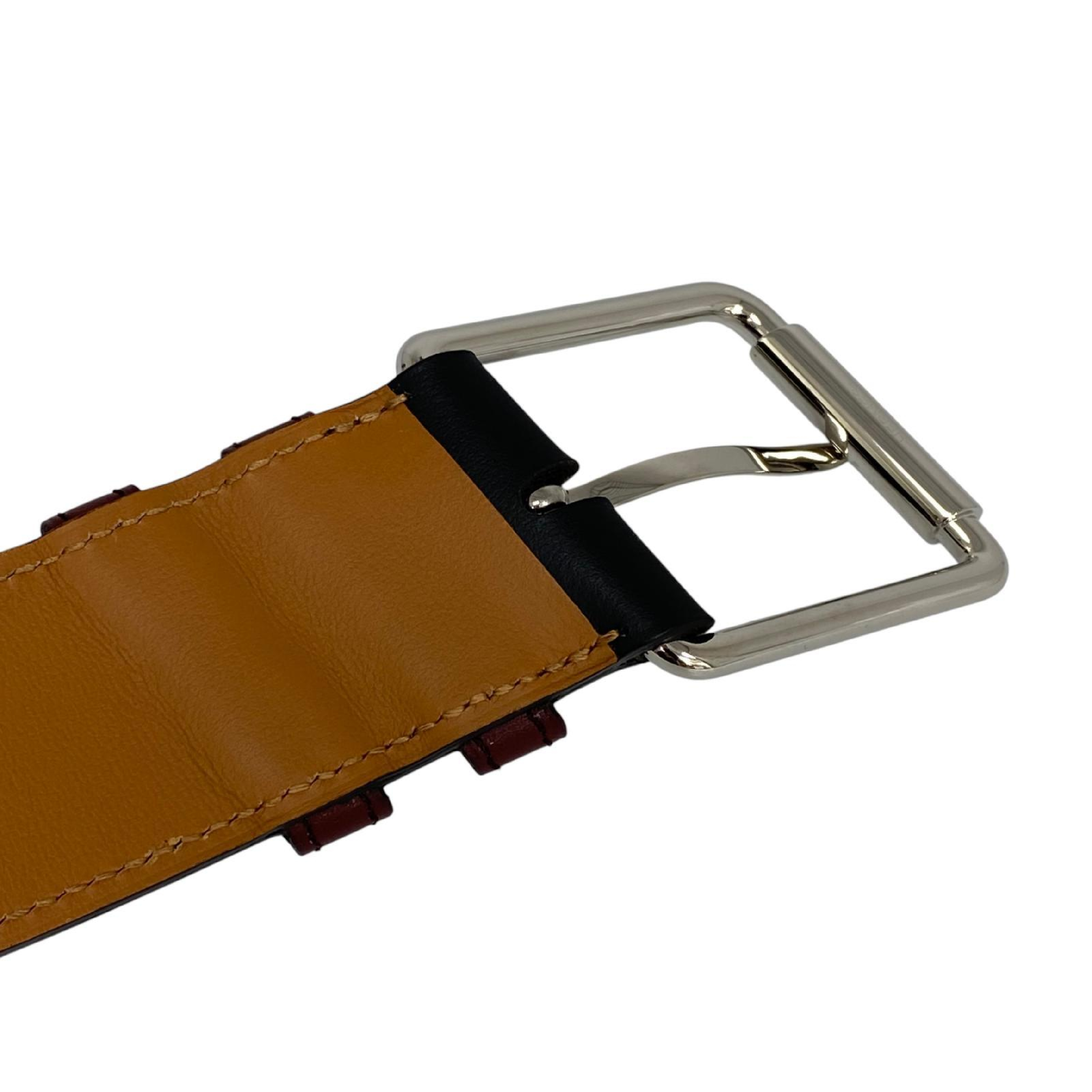 【*Shipped from: Hong Kong*】HERMES ( ) Black Calfskin H Logo Belt #85 Stamp A Belt — view 7